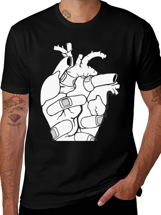 Anatomical Heart T-Shirt - Bandaged Heart Graphic Tee