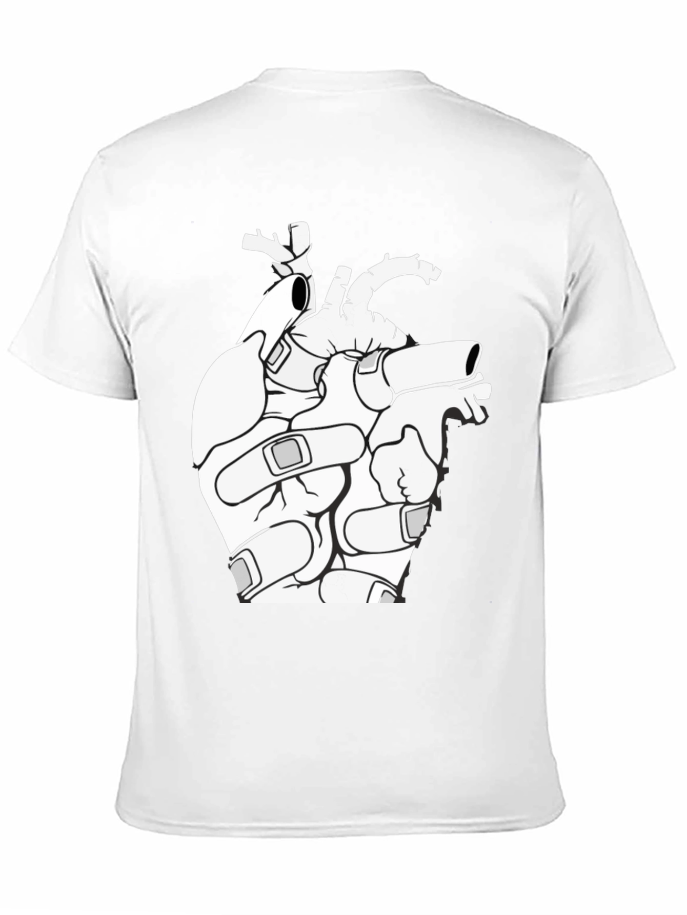 Anatomical Heart T-Shirt - Bandaged Heart Graphic Tee