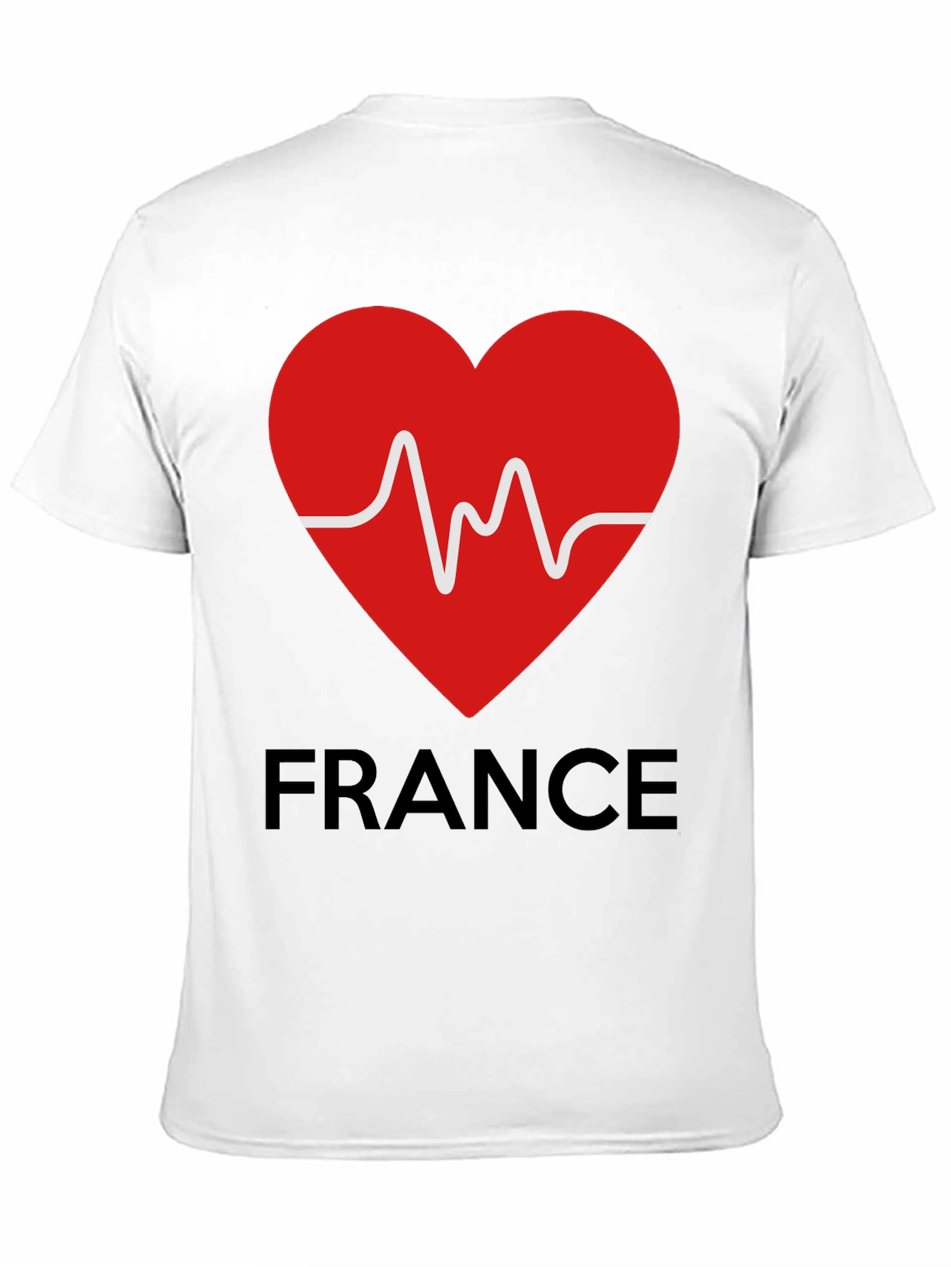 France Heartbeat Graphic Tee - Black