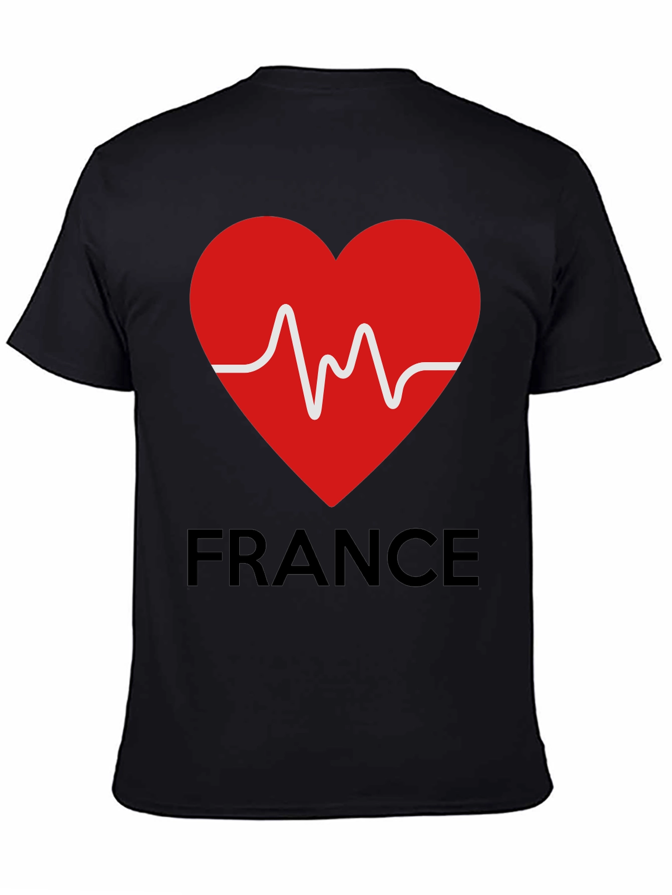 France Heartbeat Graphic Tee - Black