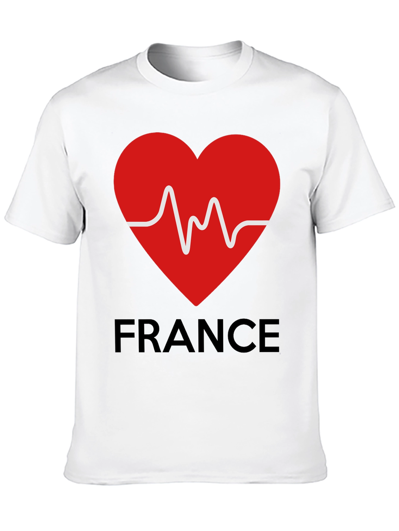 France Heartbeat Graphic Tee - Black