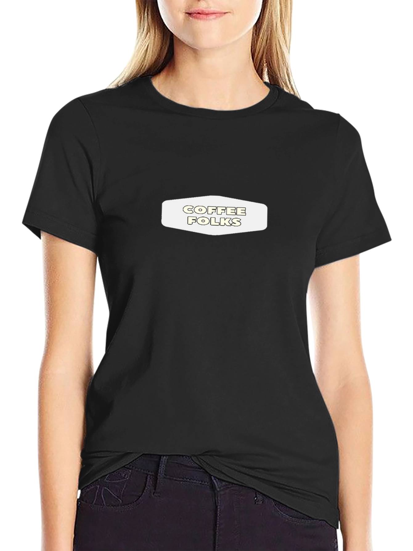 Coffee Folks Graphic Tee - Black Casual T-Shirt