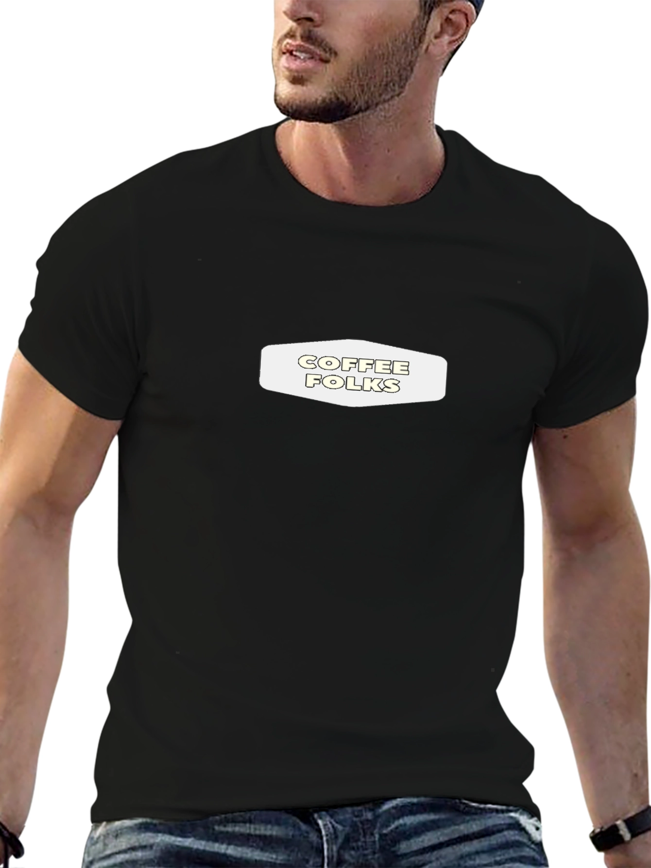 Coffee Folks Graphic Tee - Black Casual T-Shirt