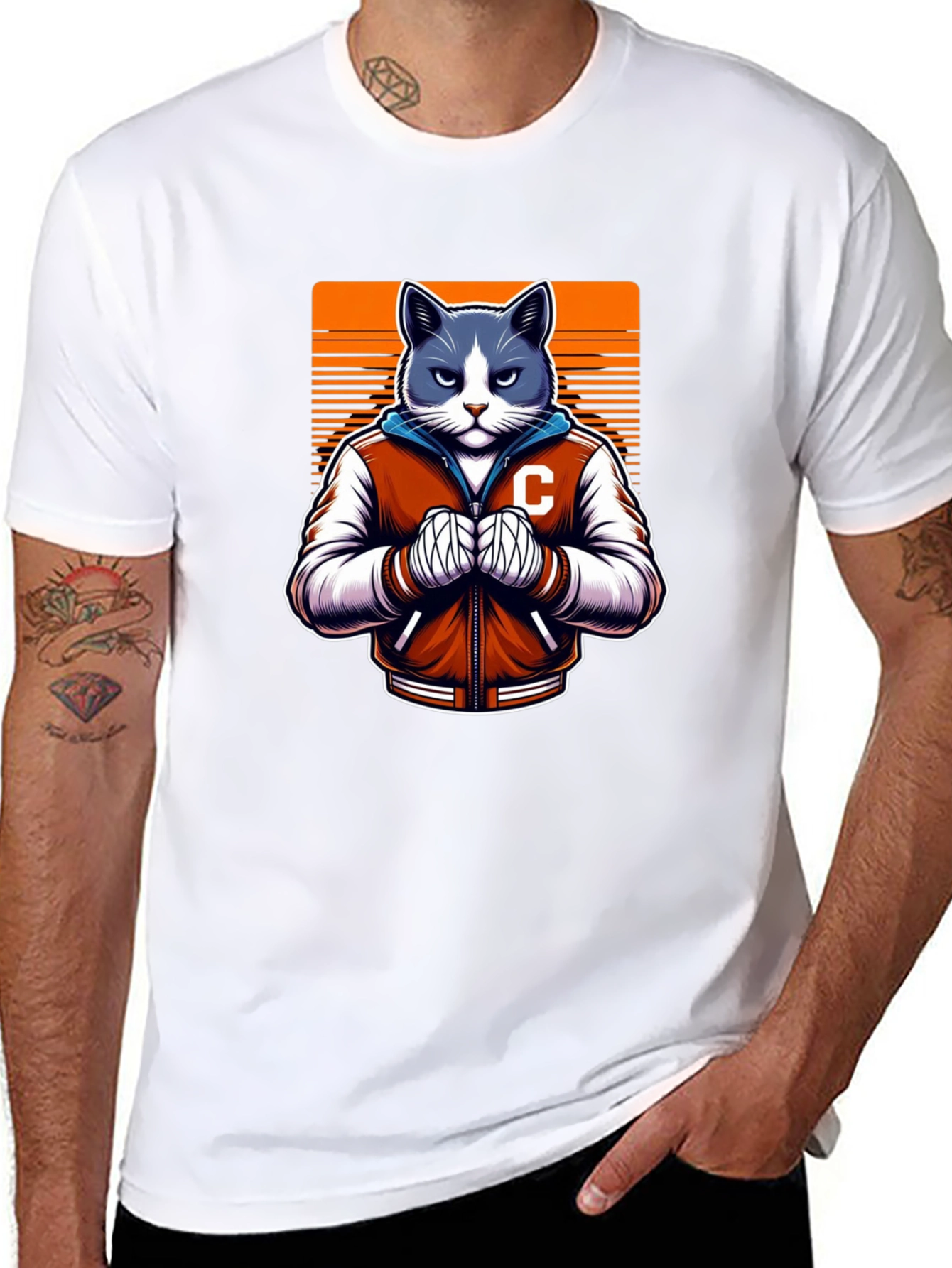 Cool Cat College Jacket Graphic Tee