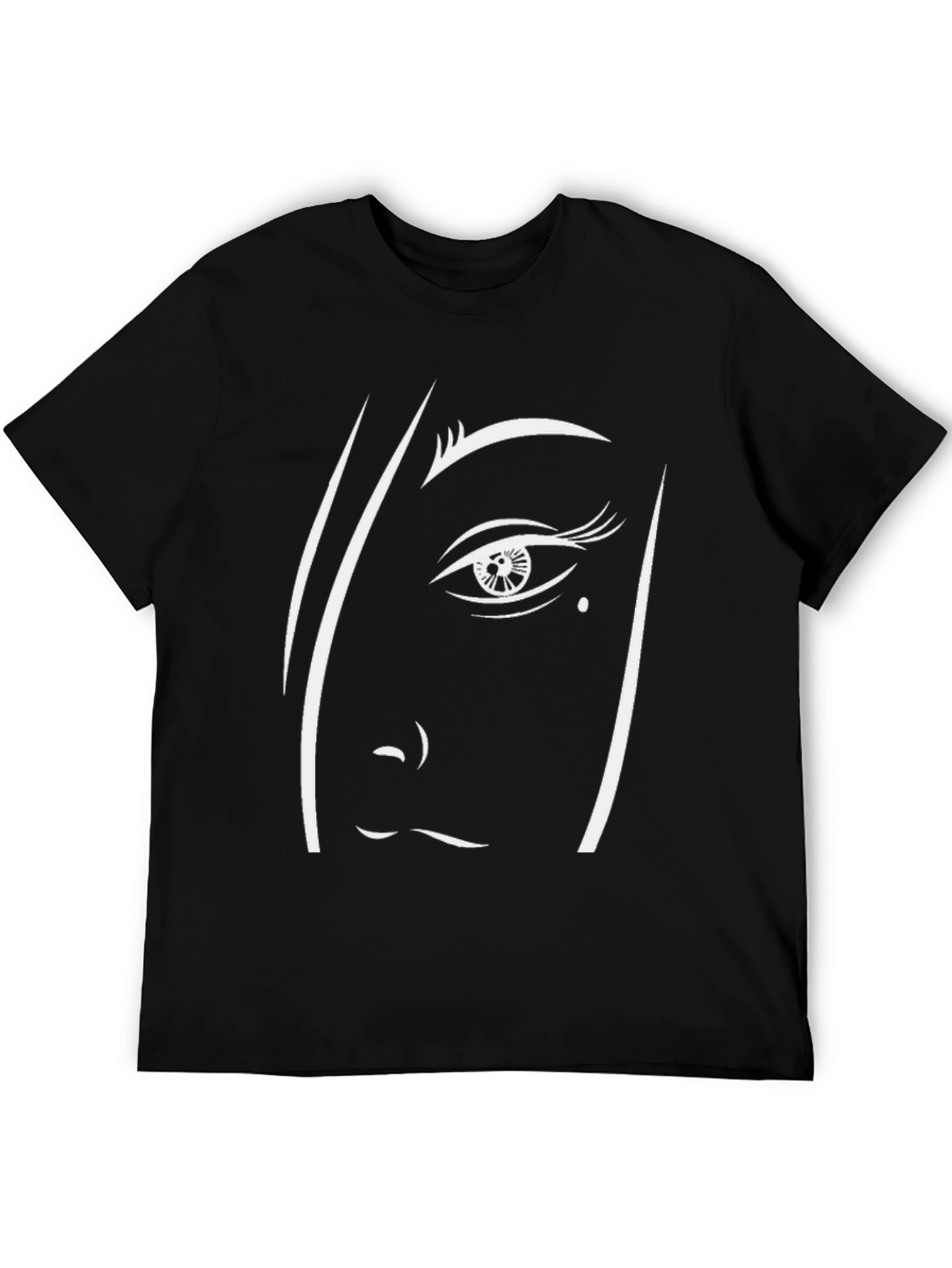 Abstract Face Graphic Tee - Modern Black T-Shirt