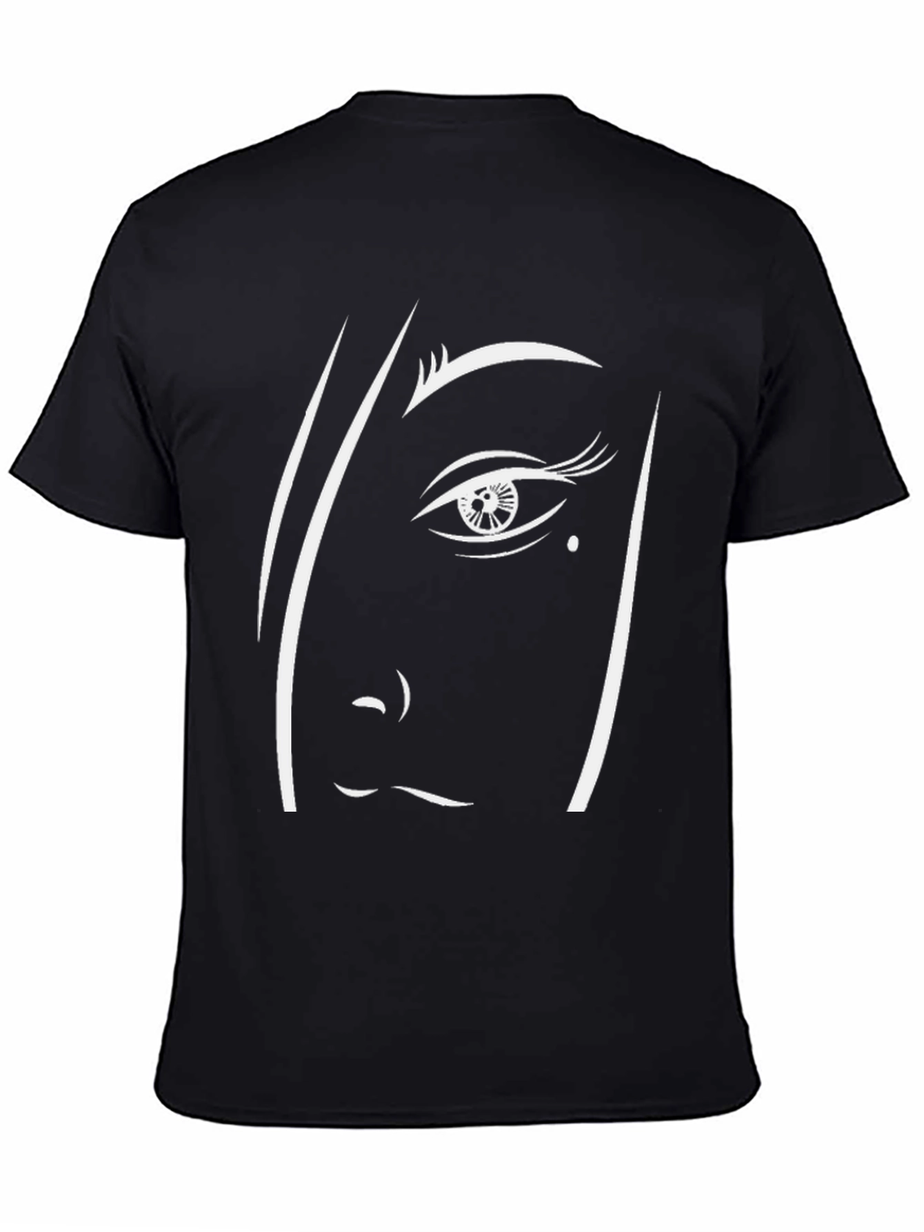 Abstract Face Graphic Tee - Modern Black T-Shirt