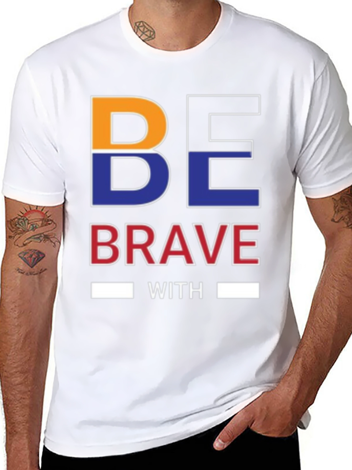 Be Brave Graphic Print Black T-Shirt