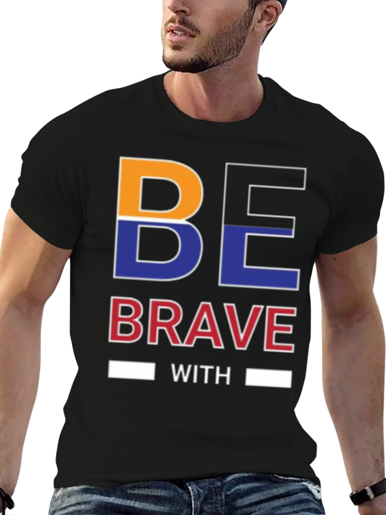 Be Brave Graphic Print Black T-Shirt