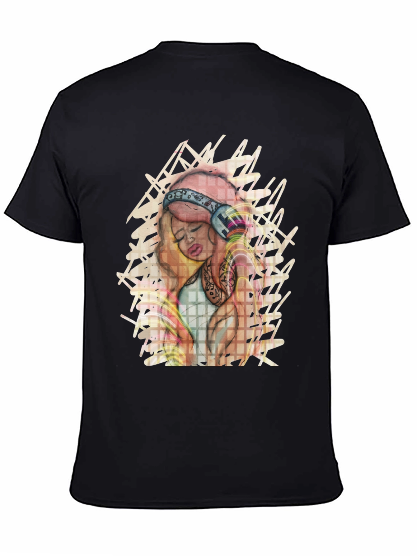 Stylish Graphic Tee - Girl with Headphones