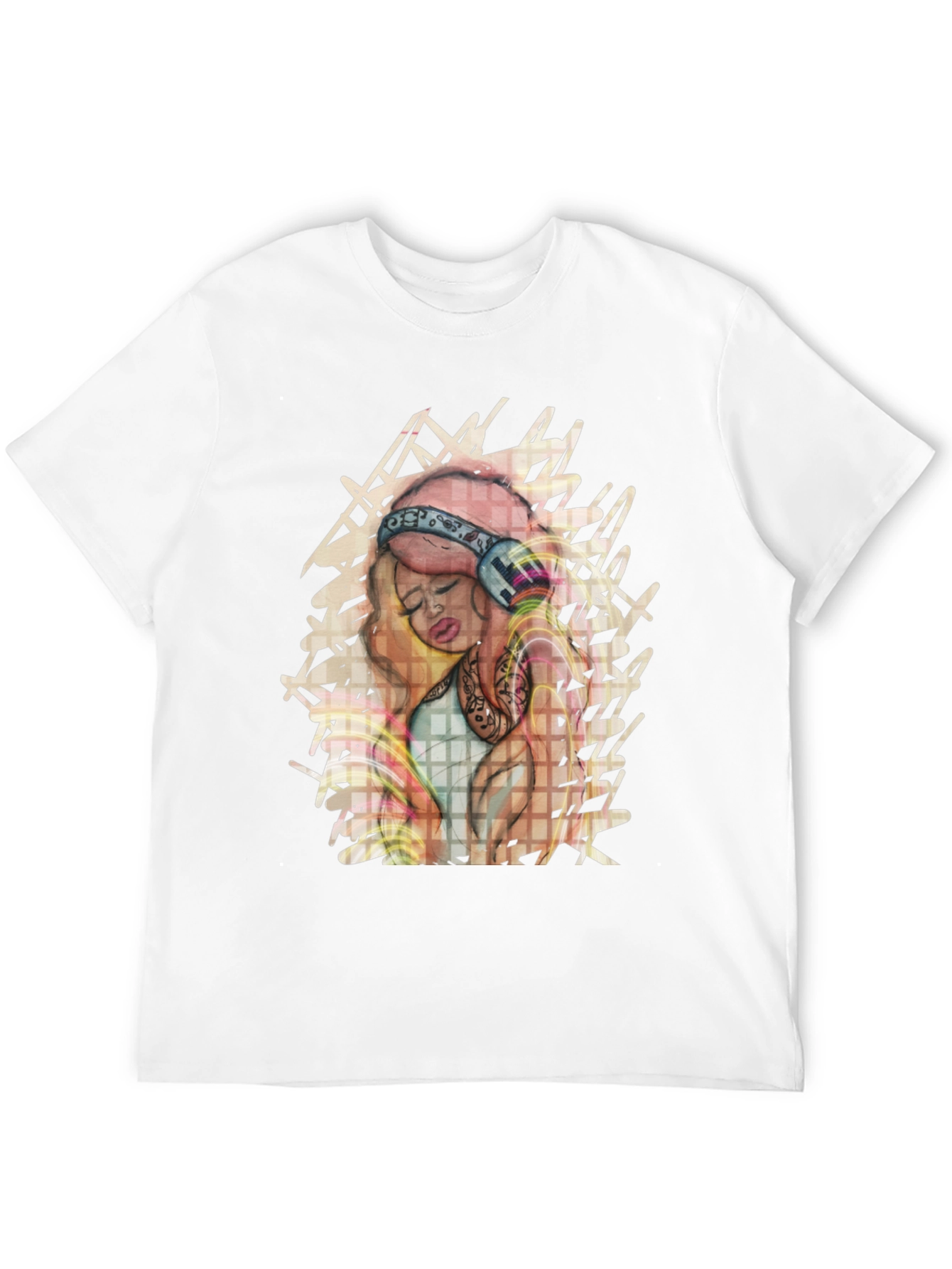 Stylish Graphic Tee - Girl with Headphones