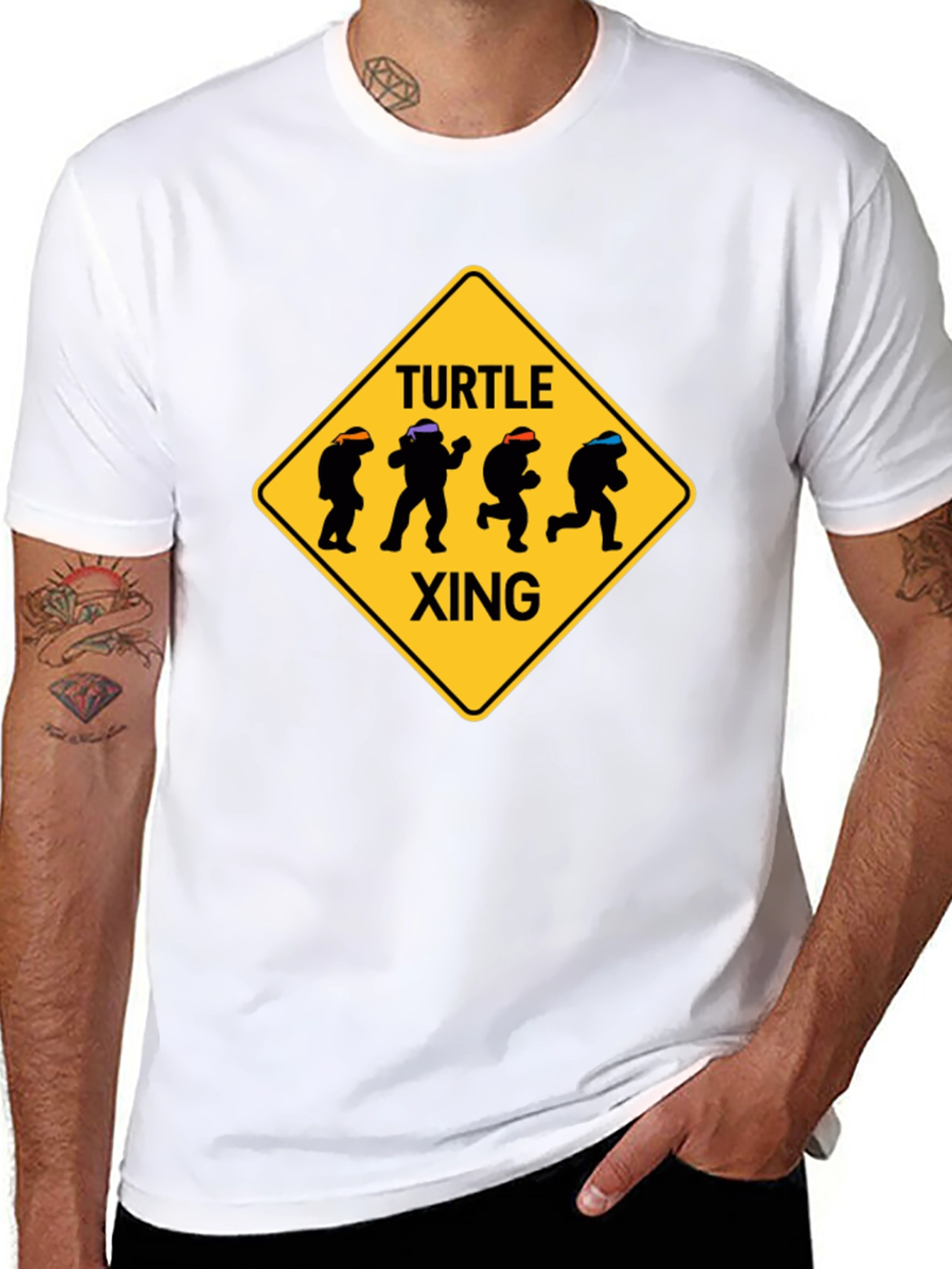 Turtle Xing T-Shirt - Ninja Turtle Crossing Tee