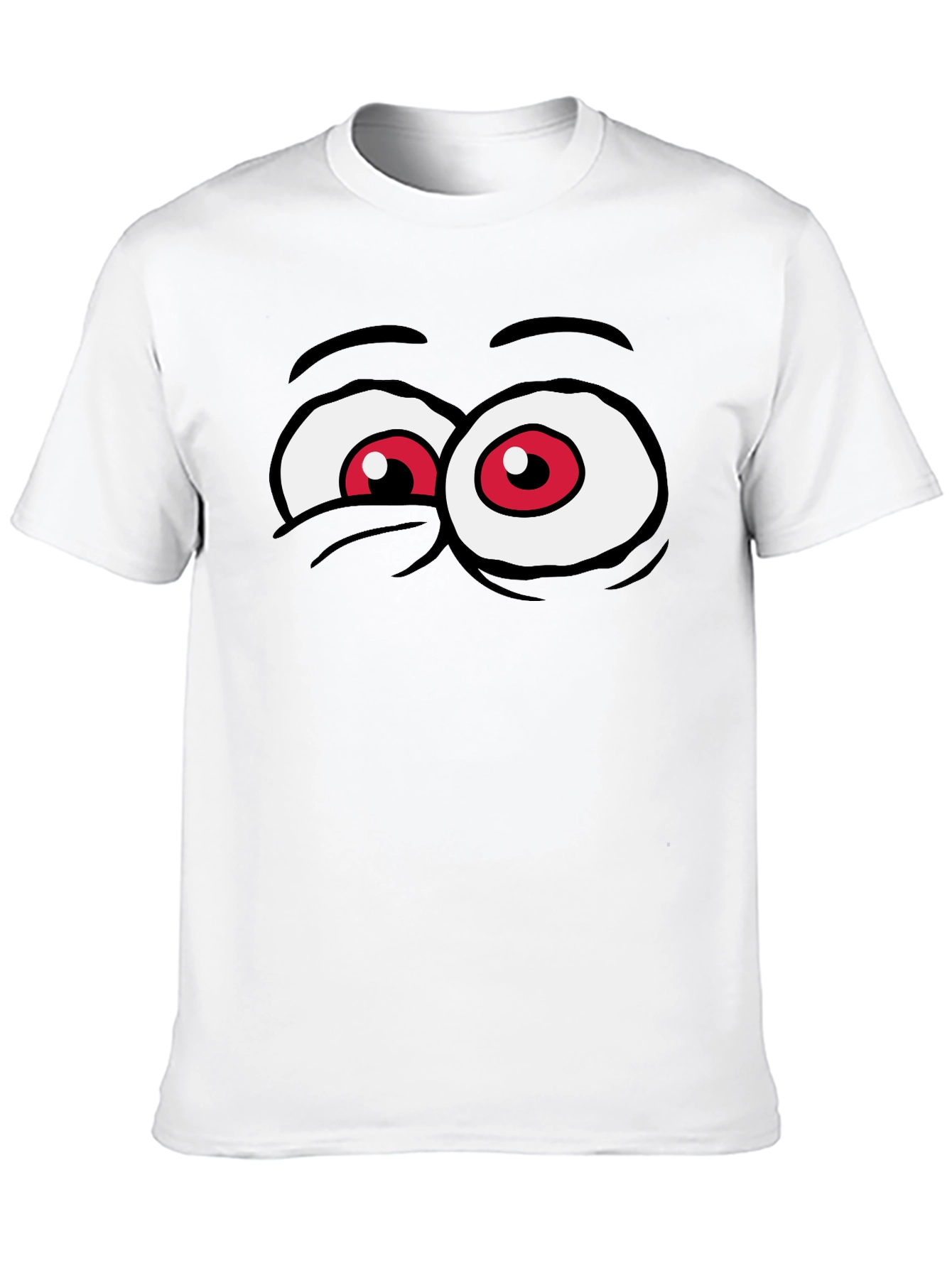 Funny Cartoon Eyes Graphic Tee - Black