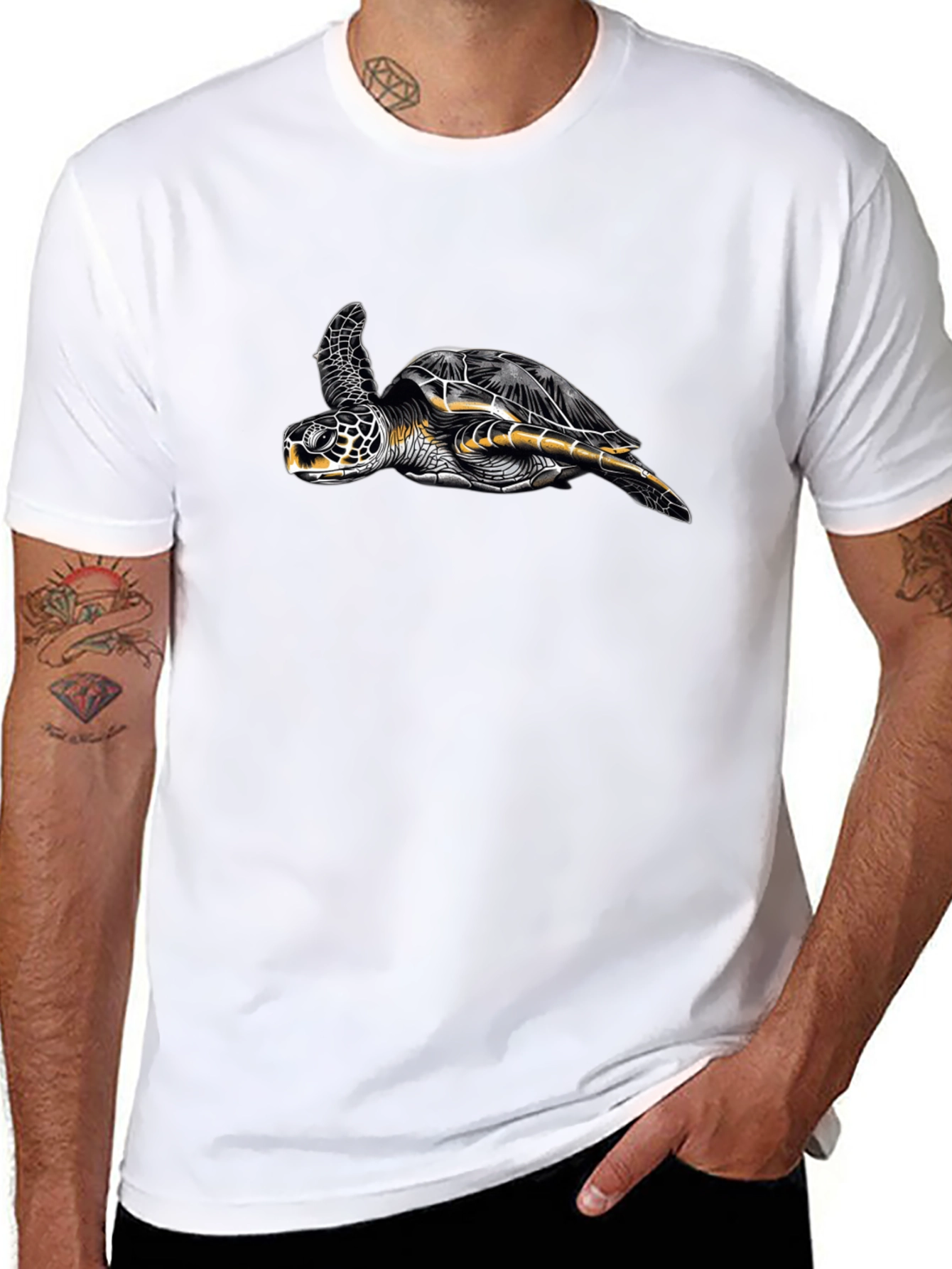 Turtle Graphic Black T-Shirt