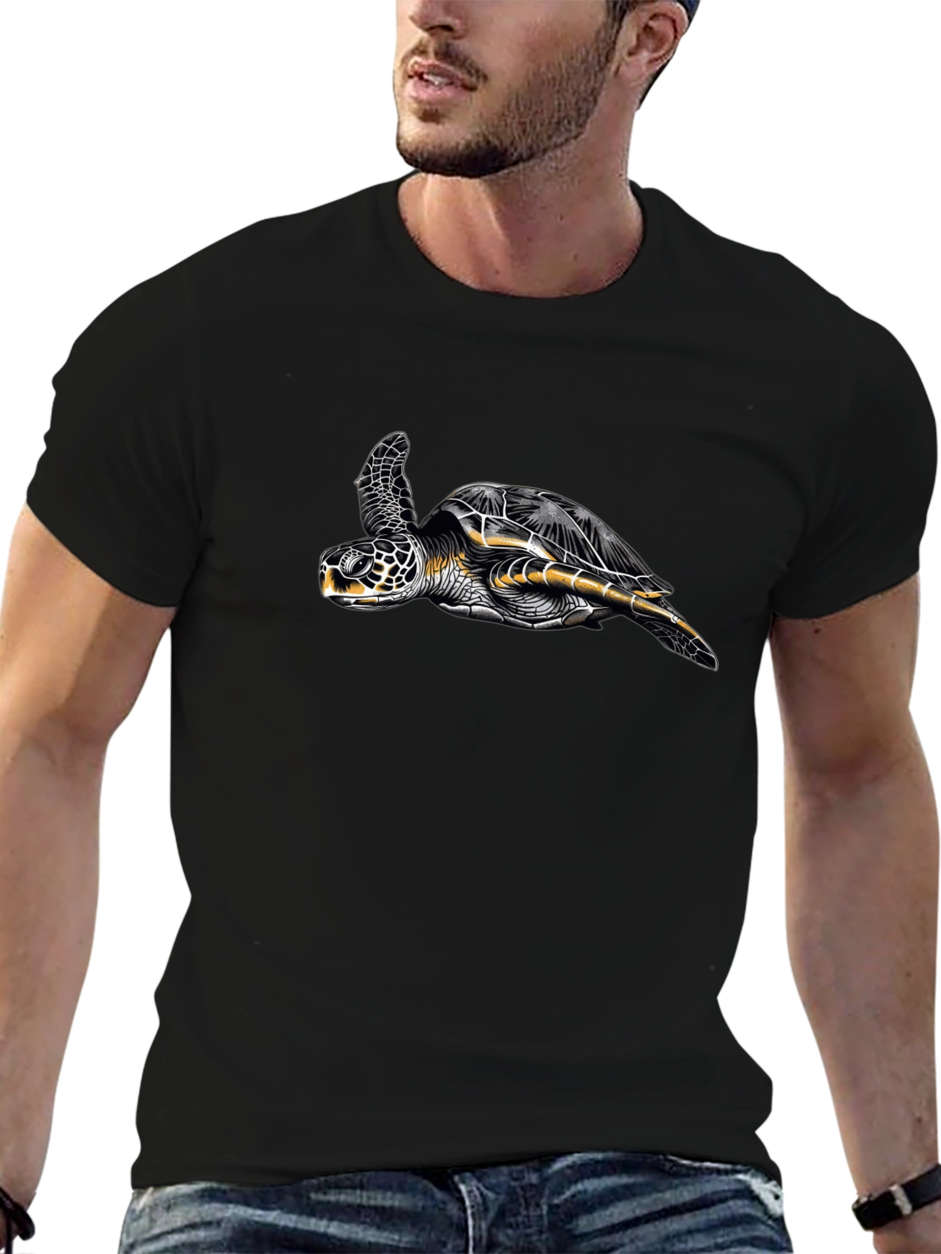 Turtle Graphic Black T-Shirt