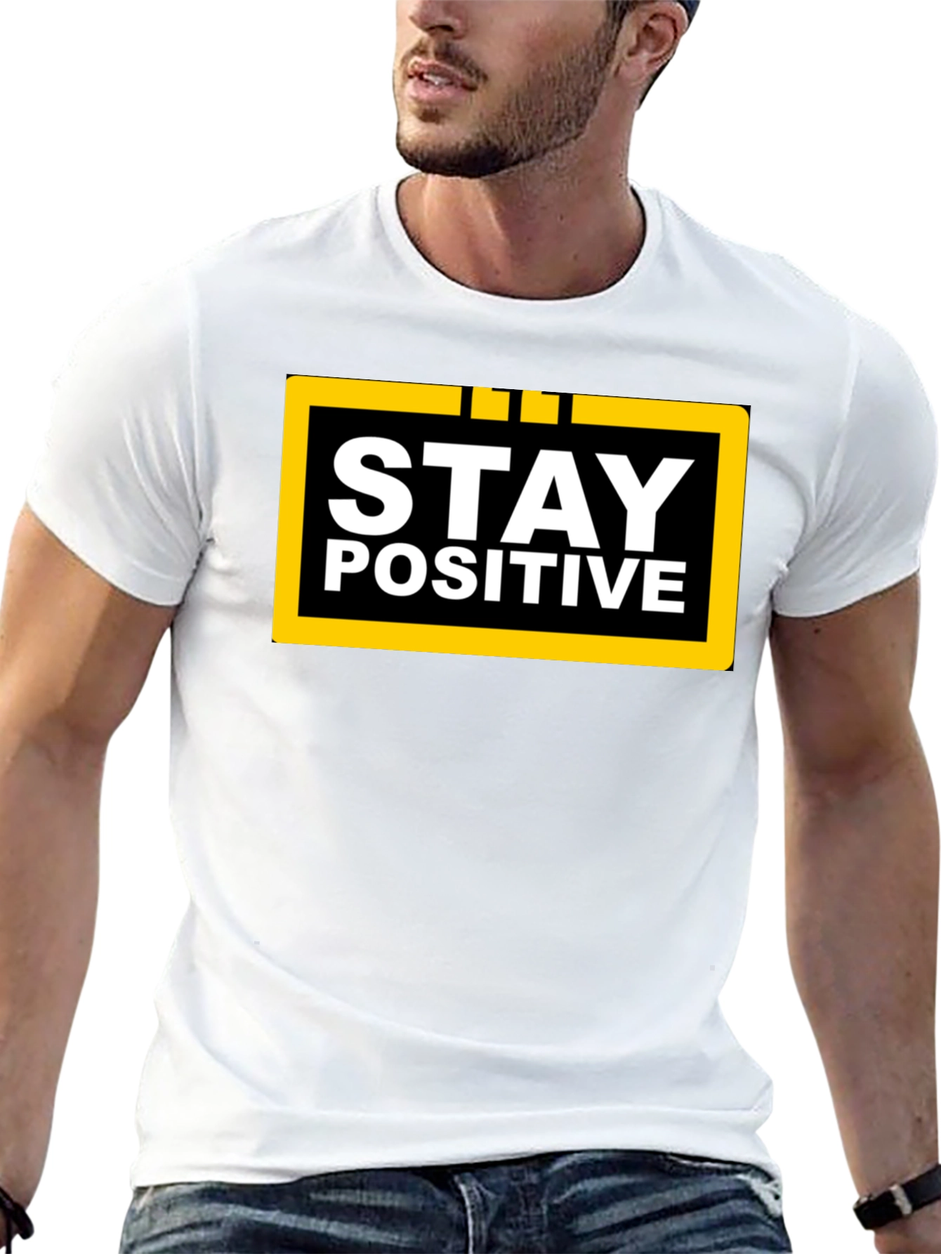 Stay Positive Graphic T-Shirt - Black