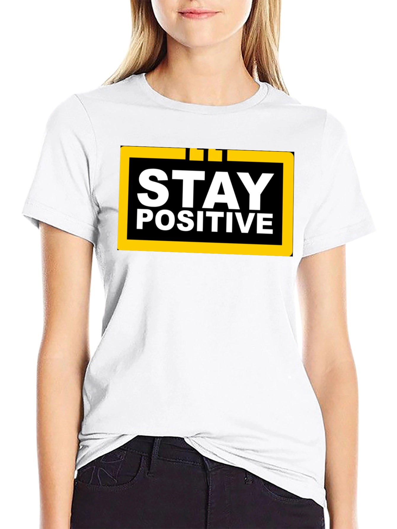 Stay Positive Graphic T-Shirt - Black