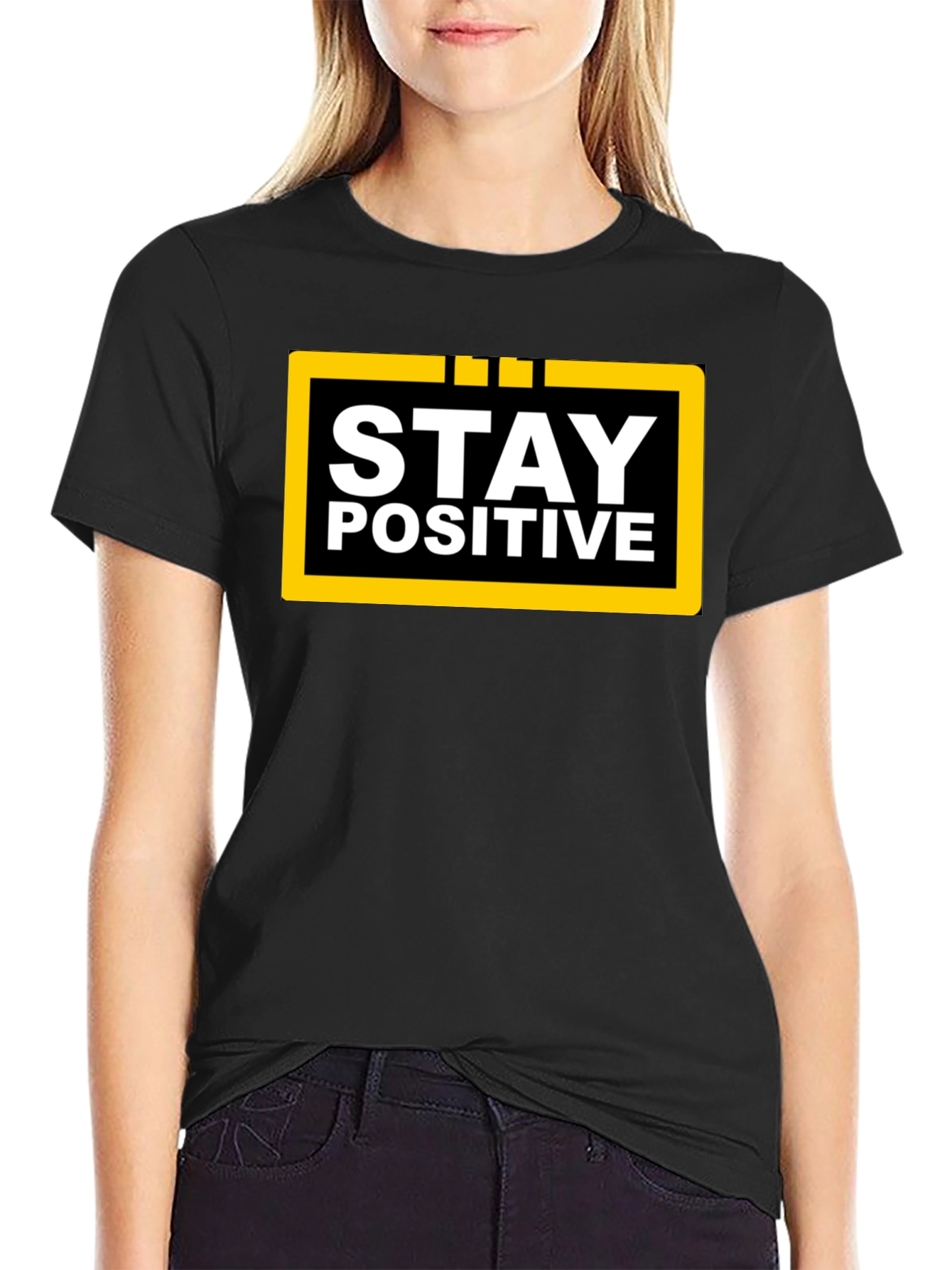 Stay Positive Graphic T-Shirt - Black