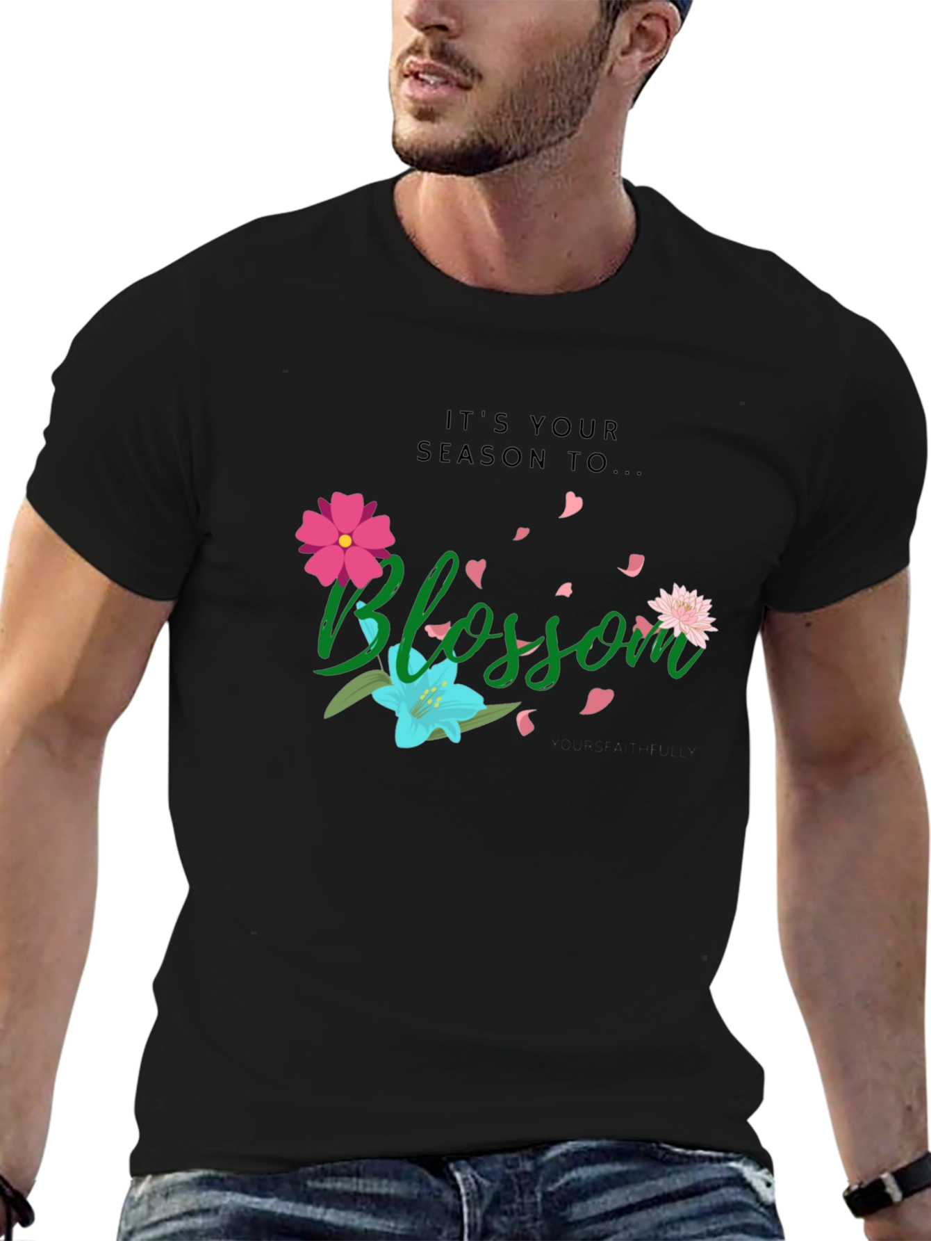 Blossom Graphic T-Shirt - Black