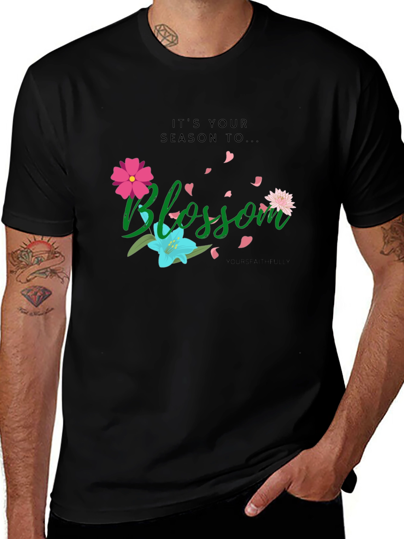 Blossom Graphic T-Shirt - Black