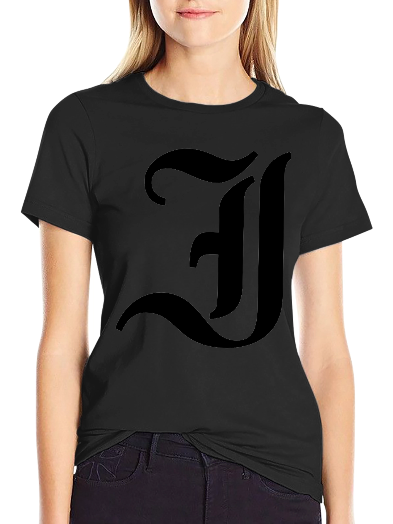 Bold Initial J Graphic T-Shirt