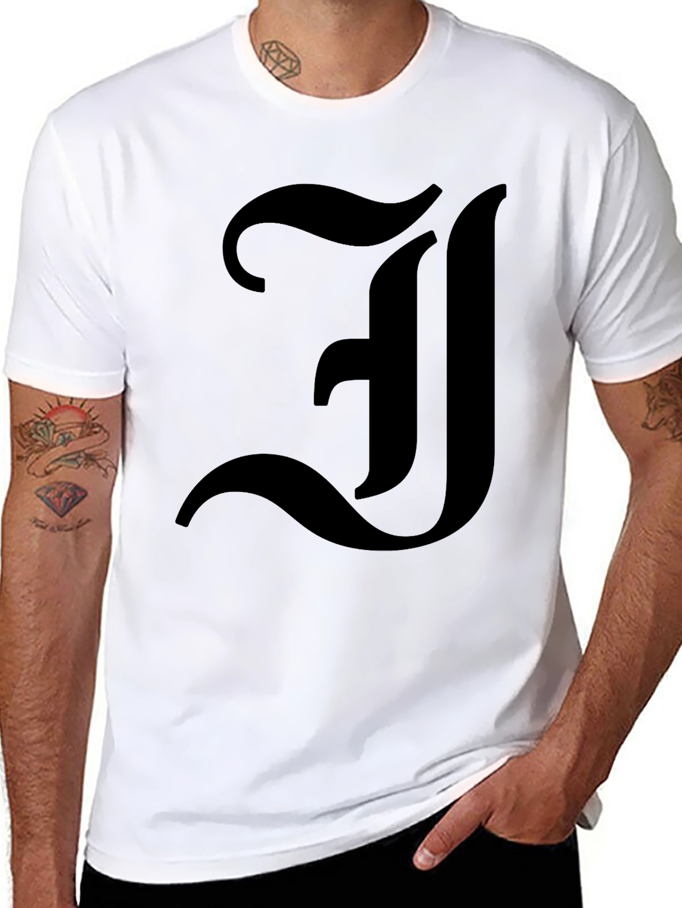 Bold Initial J Graphic T-Shirt