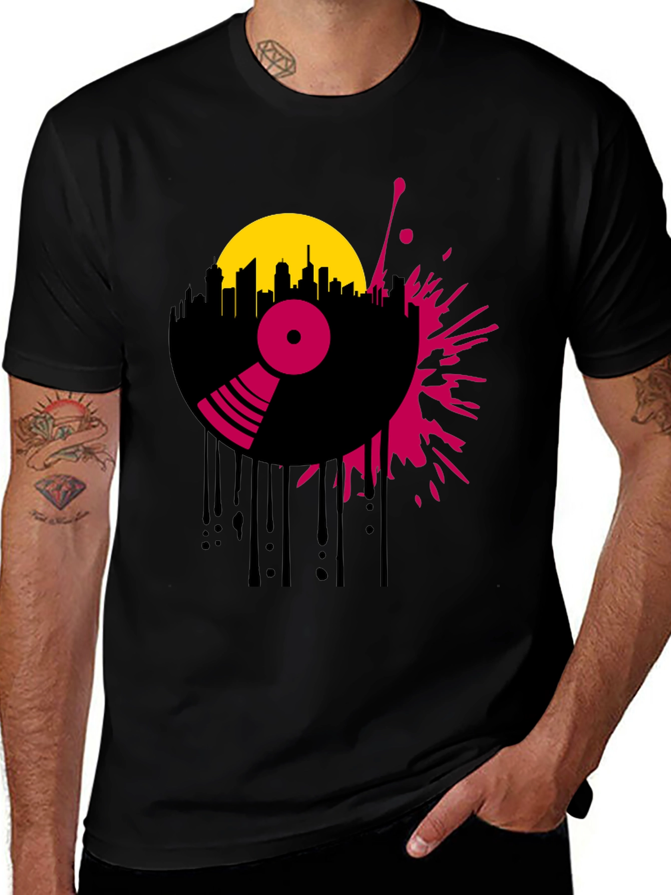 Retro Record Player Graphic Tee
