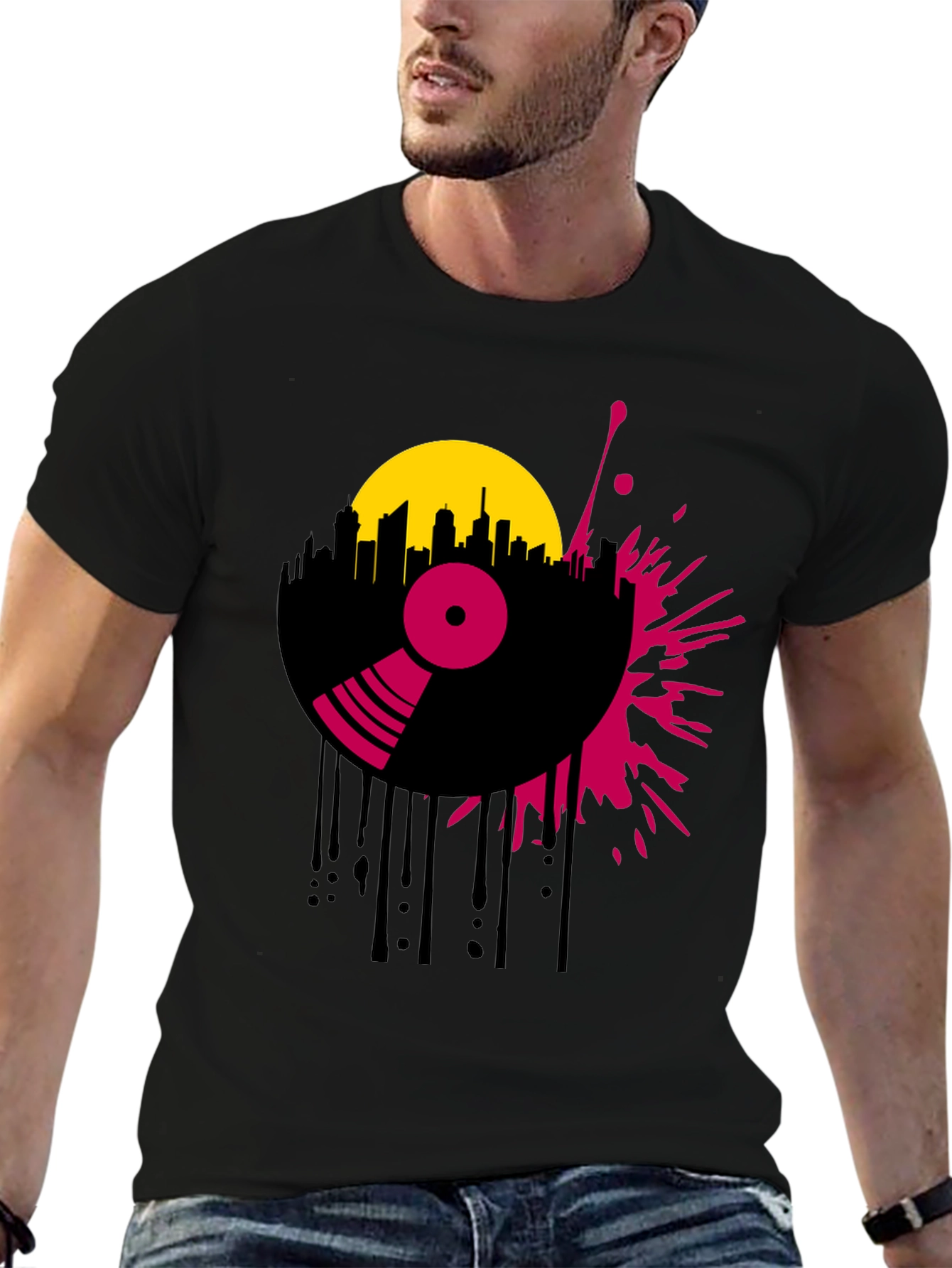 Retro Record Player Graphic Tee