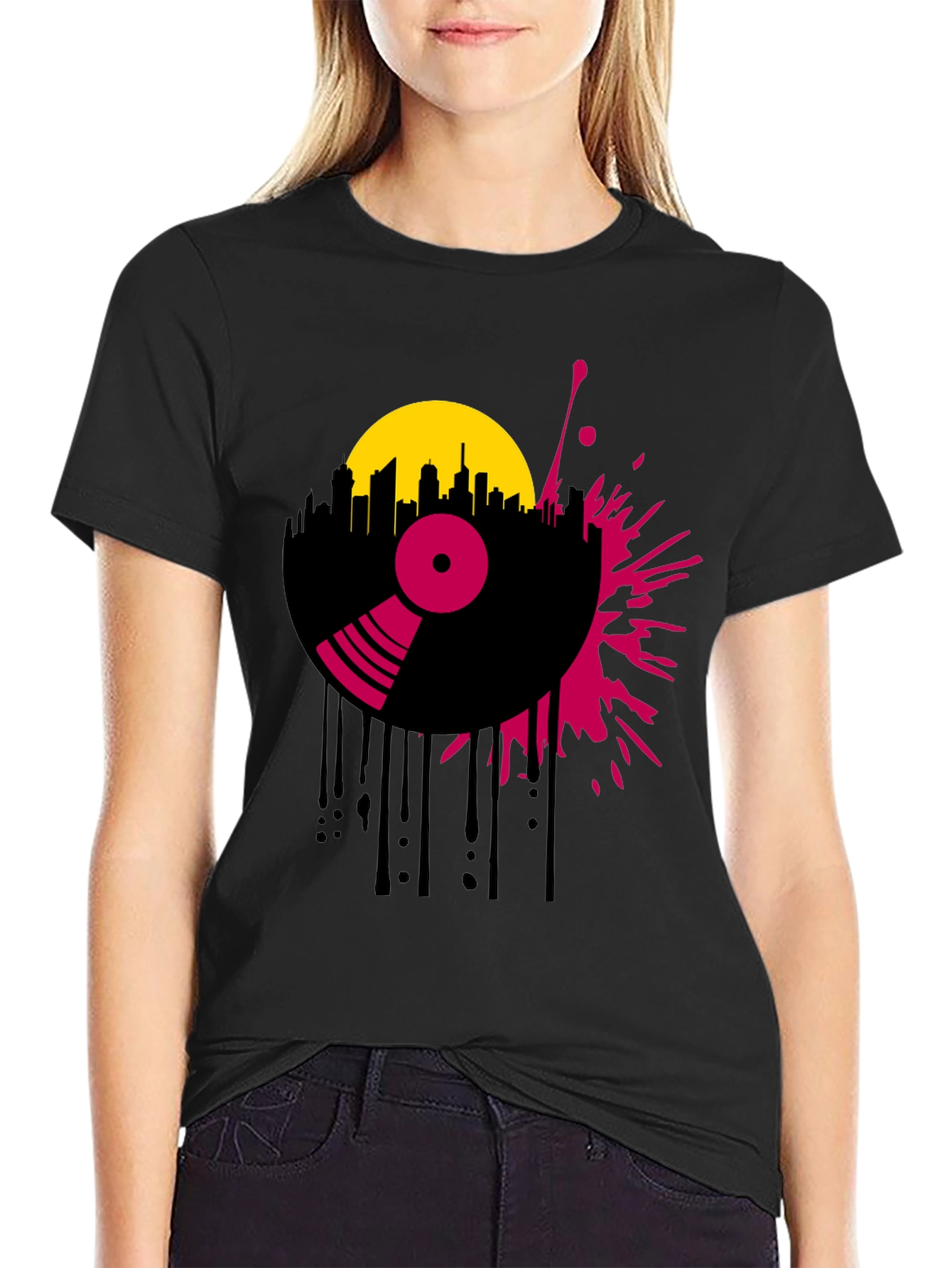 Retro Record Player Graphic Tee