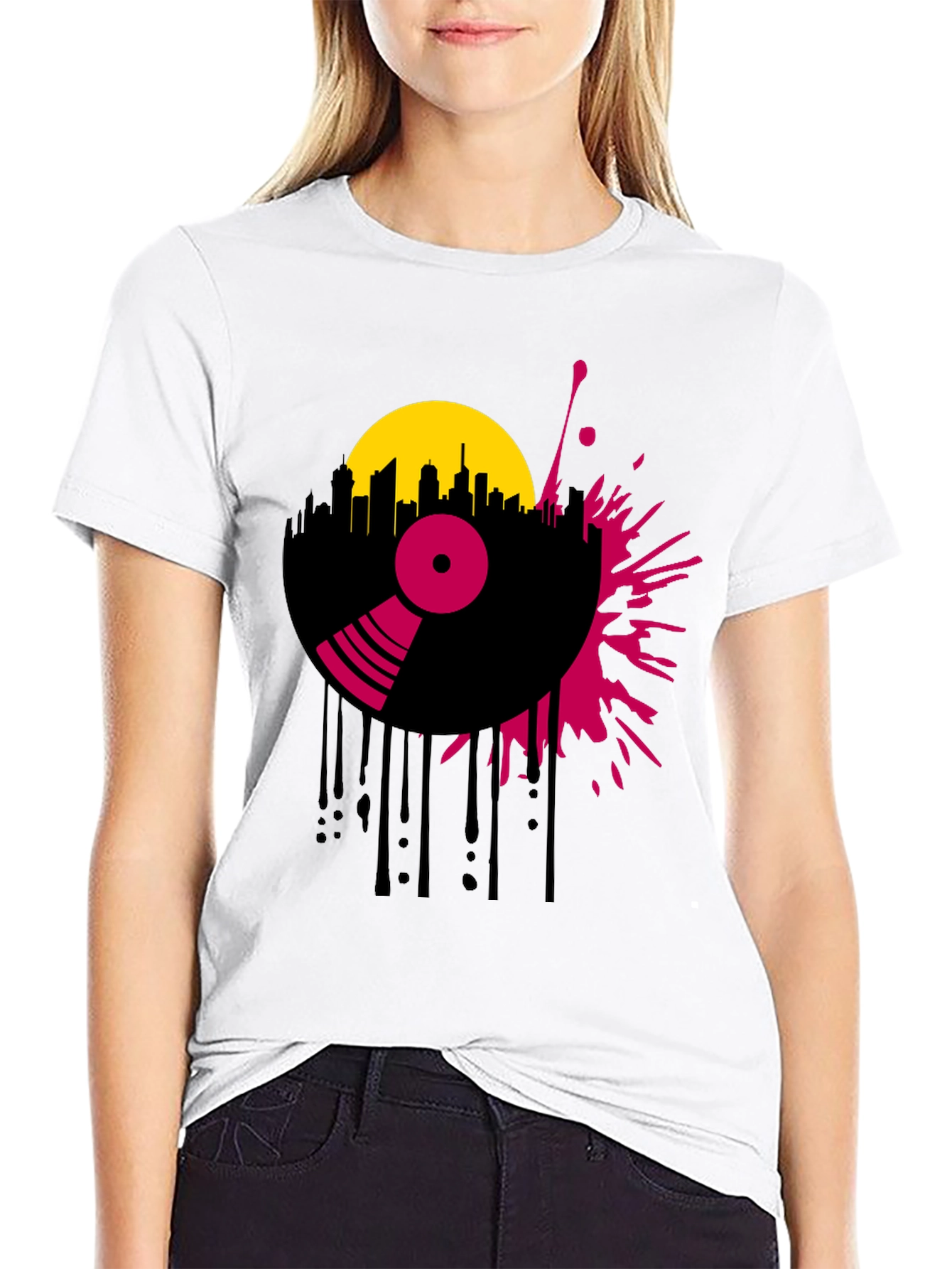Retro Record Player Graphic Tee
