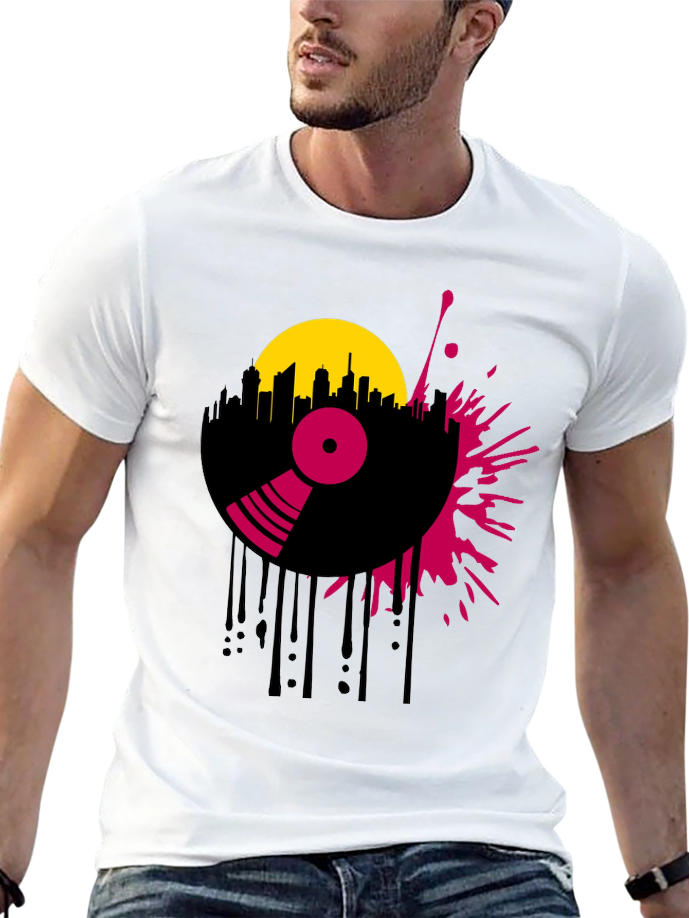 Retro Record Player Graphic Tee