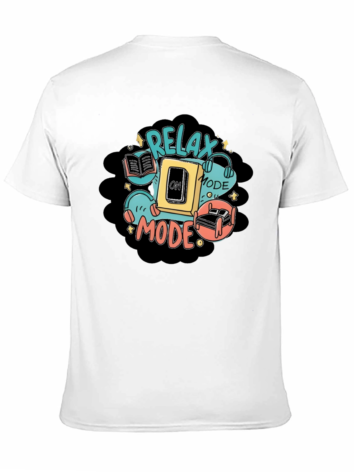 Relax Mode Graphic Tee - Black Cotton Comfort