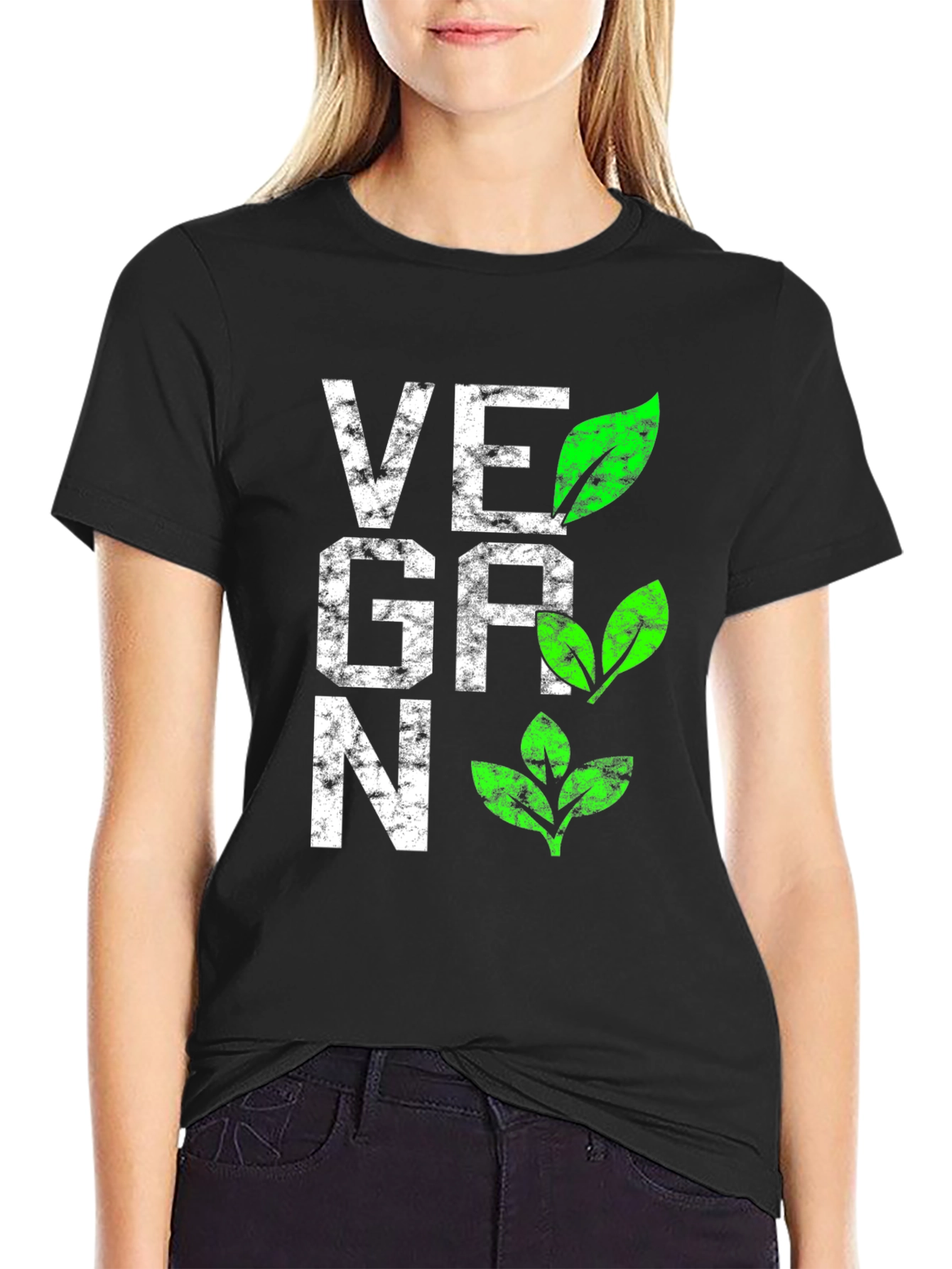 Vegan Leaf Graphic T-Shirt