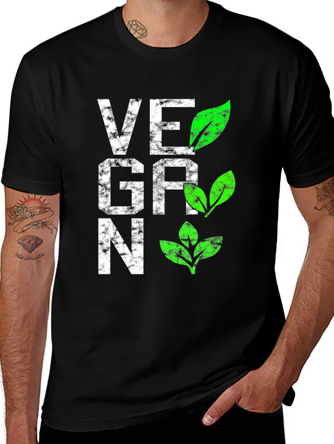 Vegan Leaf Graphic T-Shirt