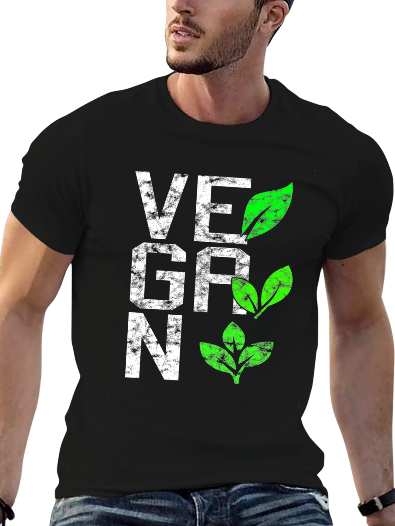 Vegan Leaf Graphic T-Shirt