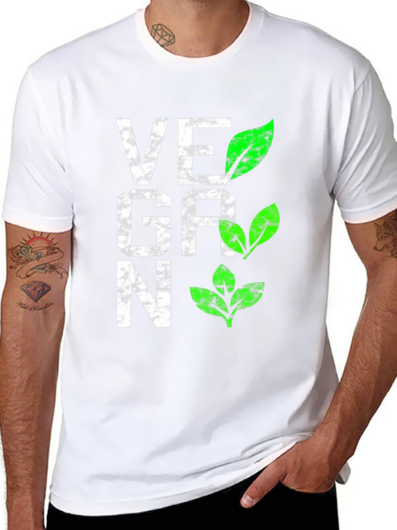 Vegan Leaf Graphic T-Shirt
