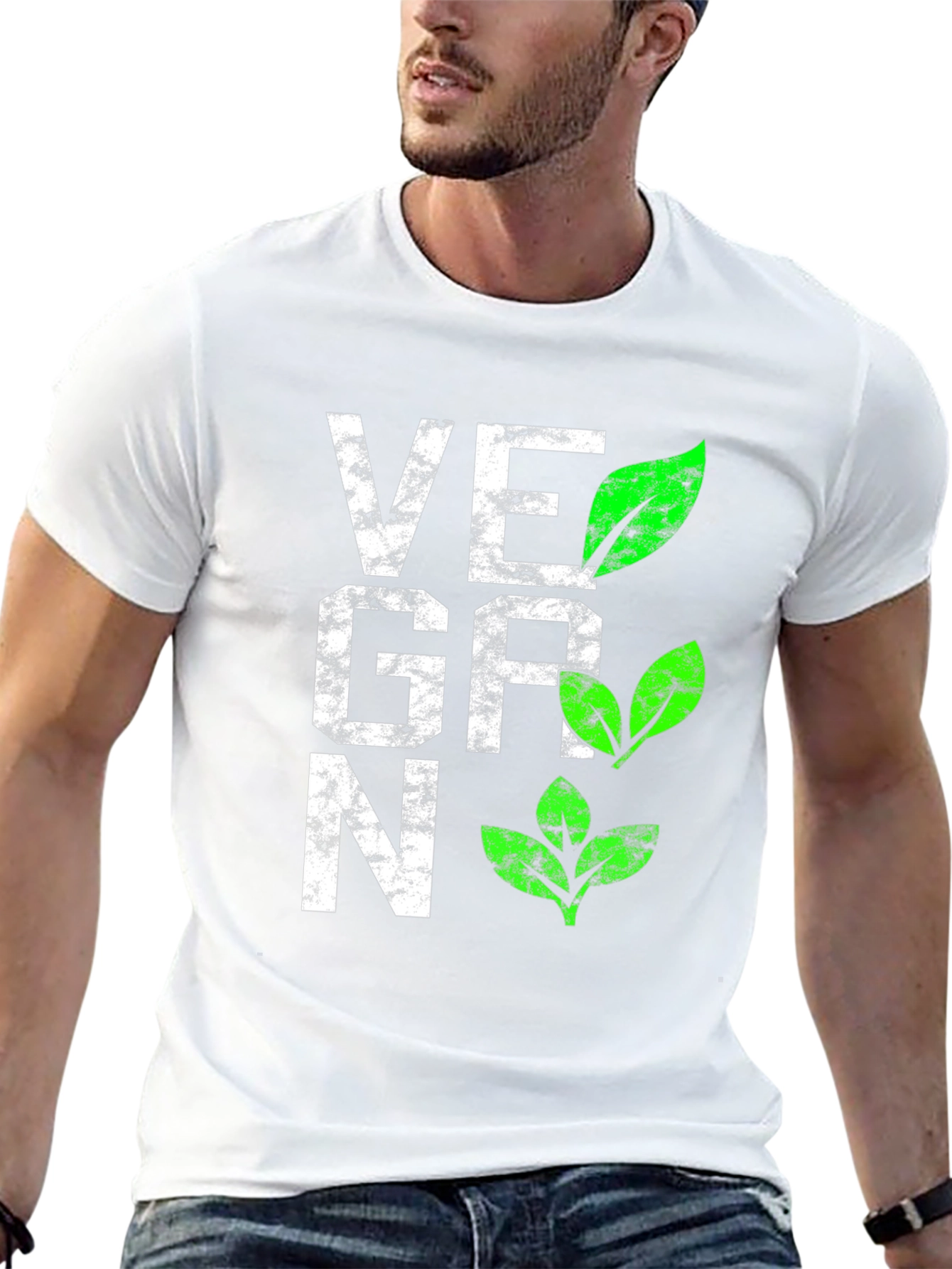 Vegan Leaf Graphic T-Shirt