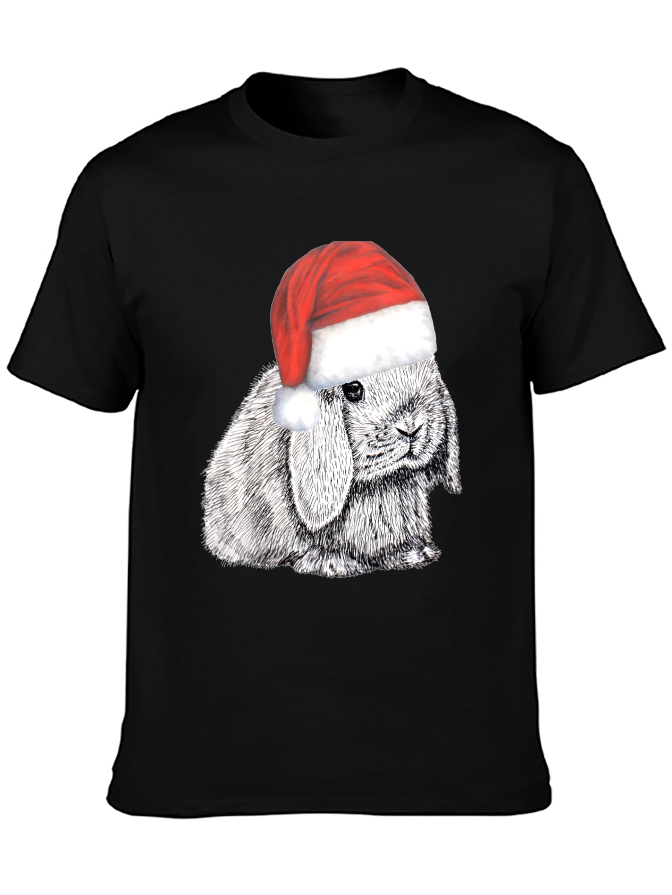 Rabbit in Santa Hat Graphic Tee - Holiday Cheer