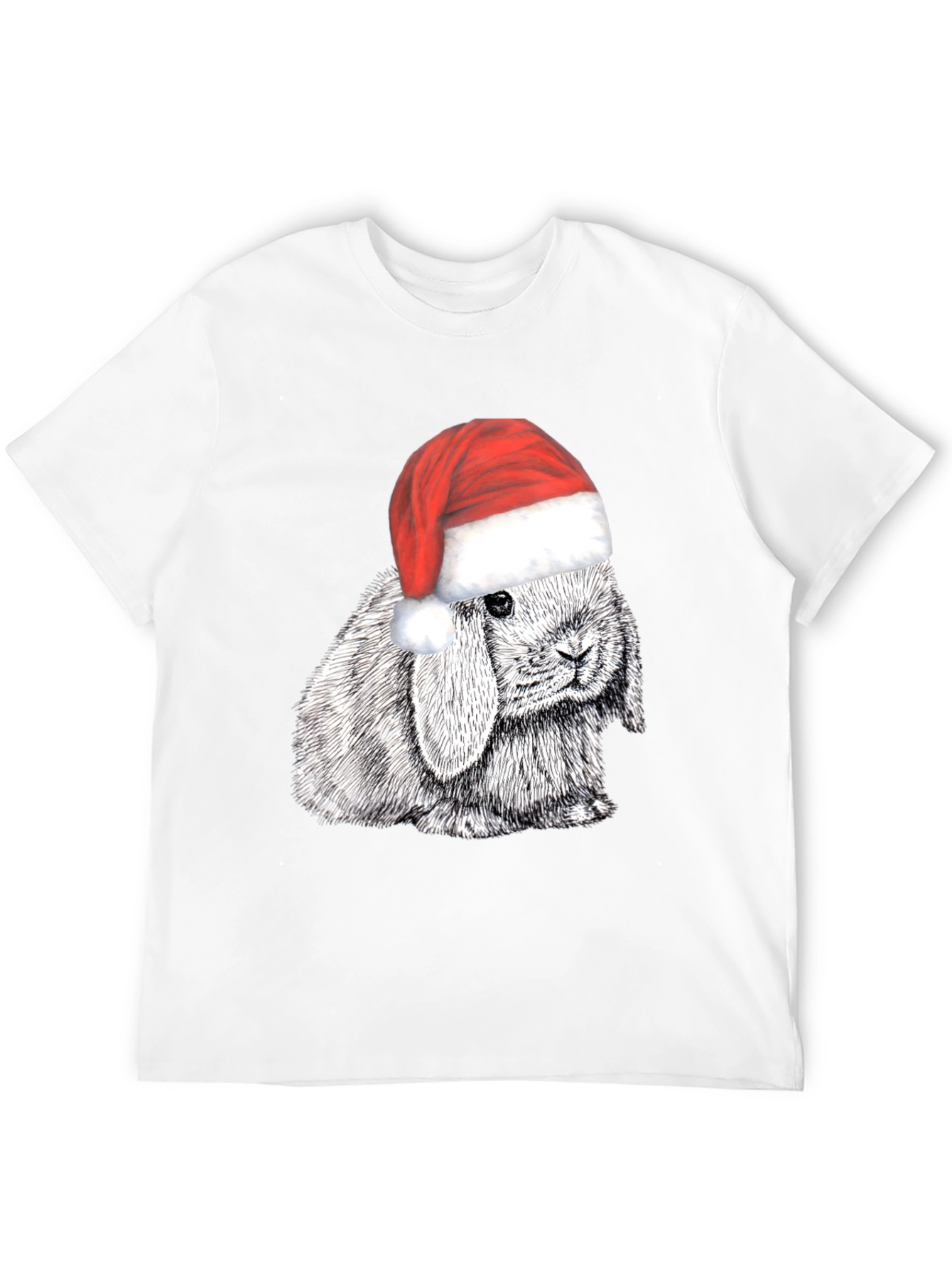Rabbit in Santa Hat Graphic Tee - Holiday Cheer