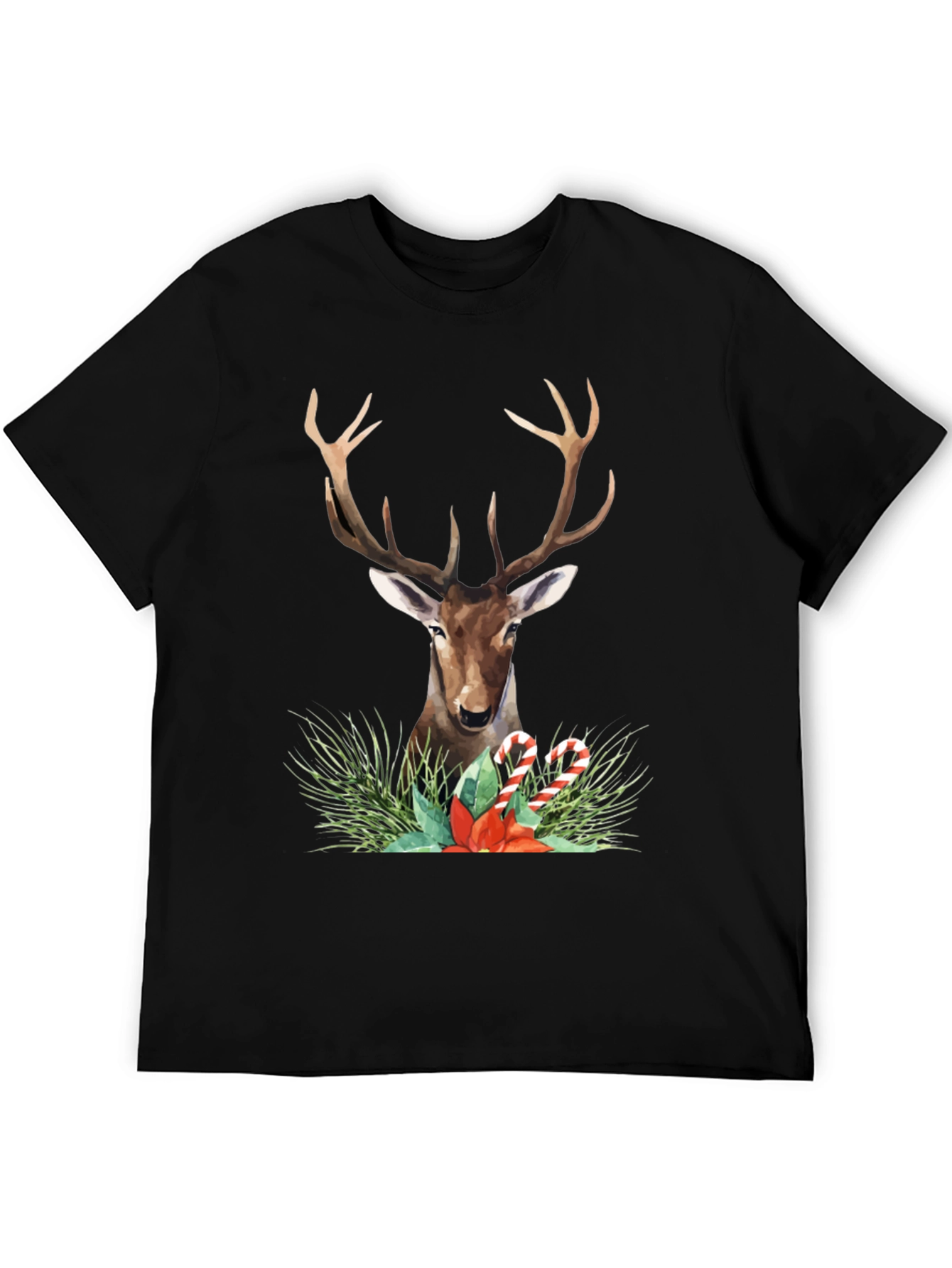 Festive Deer Graphic Tee - Holiday Style