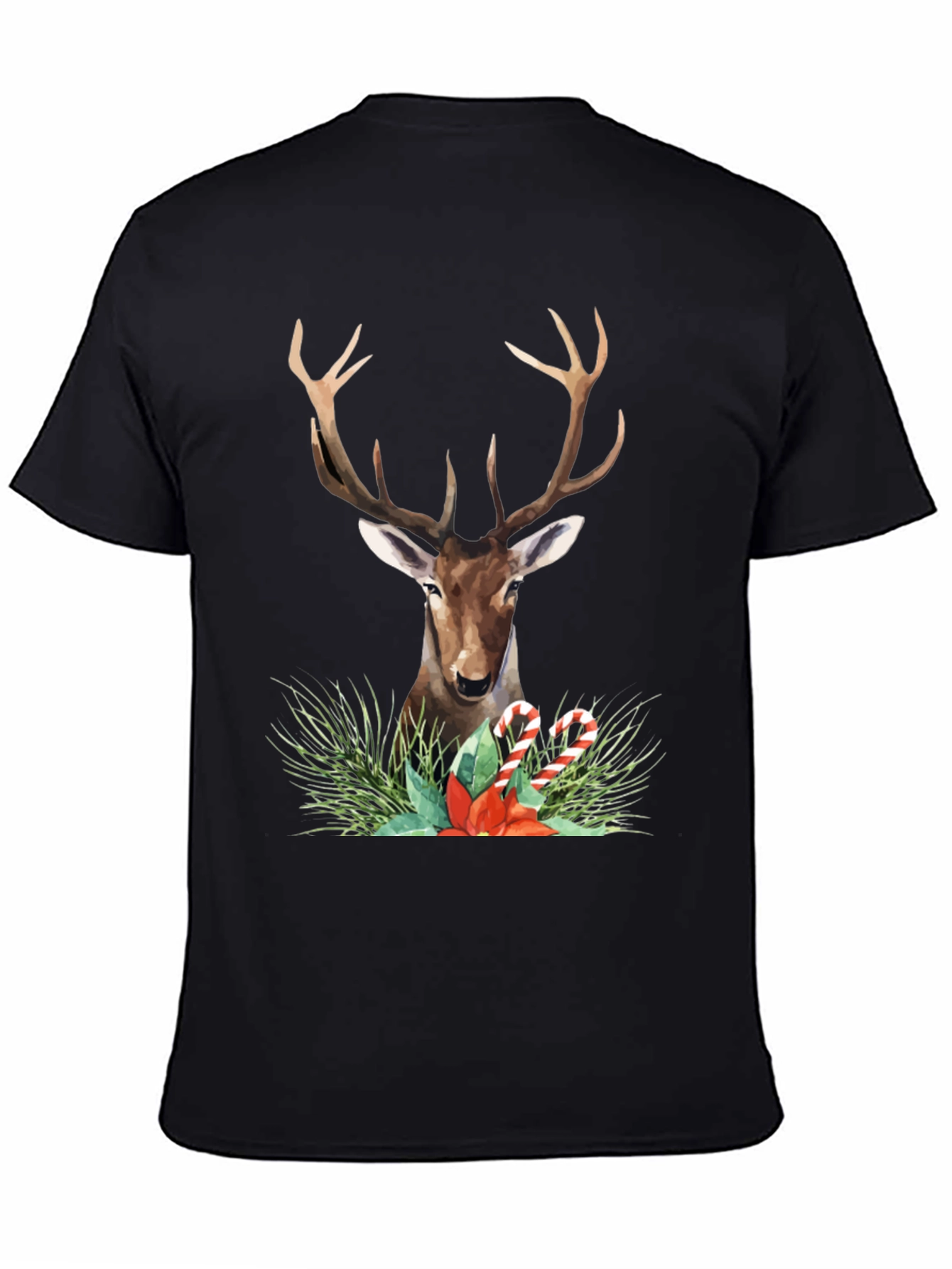 Festive Deer Graphic Tee - Holiday Style