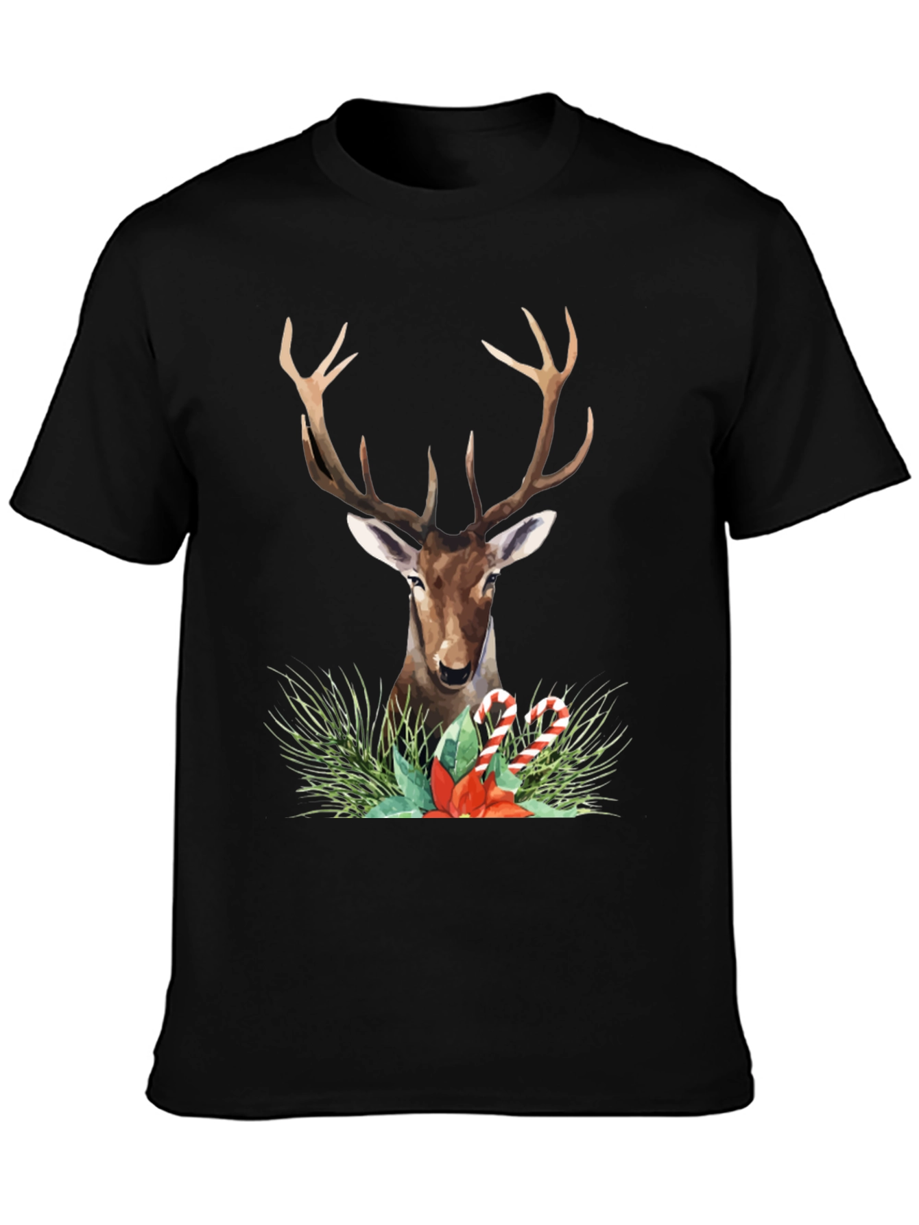 Festive Deer Graphic Tee - Holiday Style