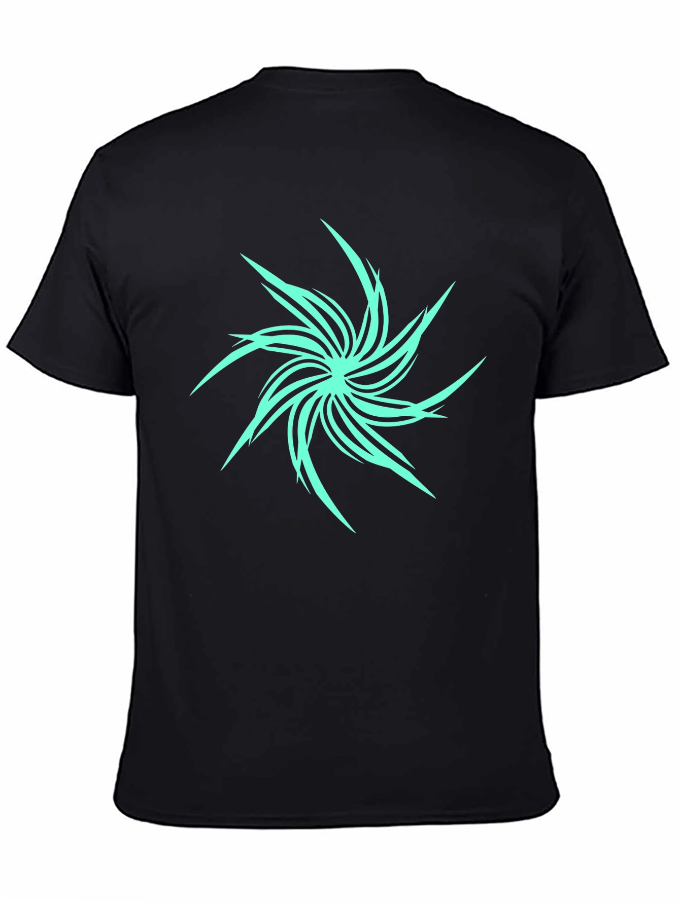 Abstract Spiral Graphic Black T-Shirt