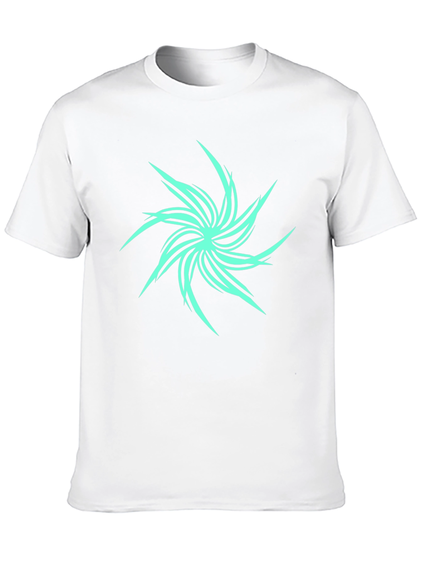 Abstract Spiral Graphic Black T-Shirt