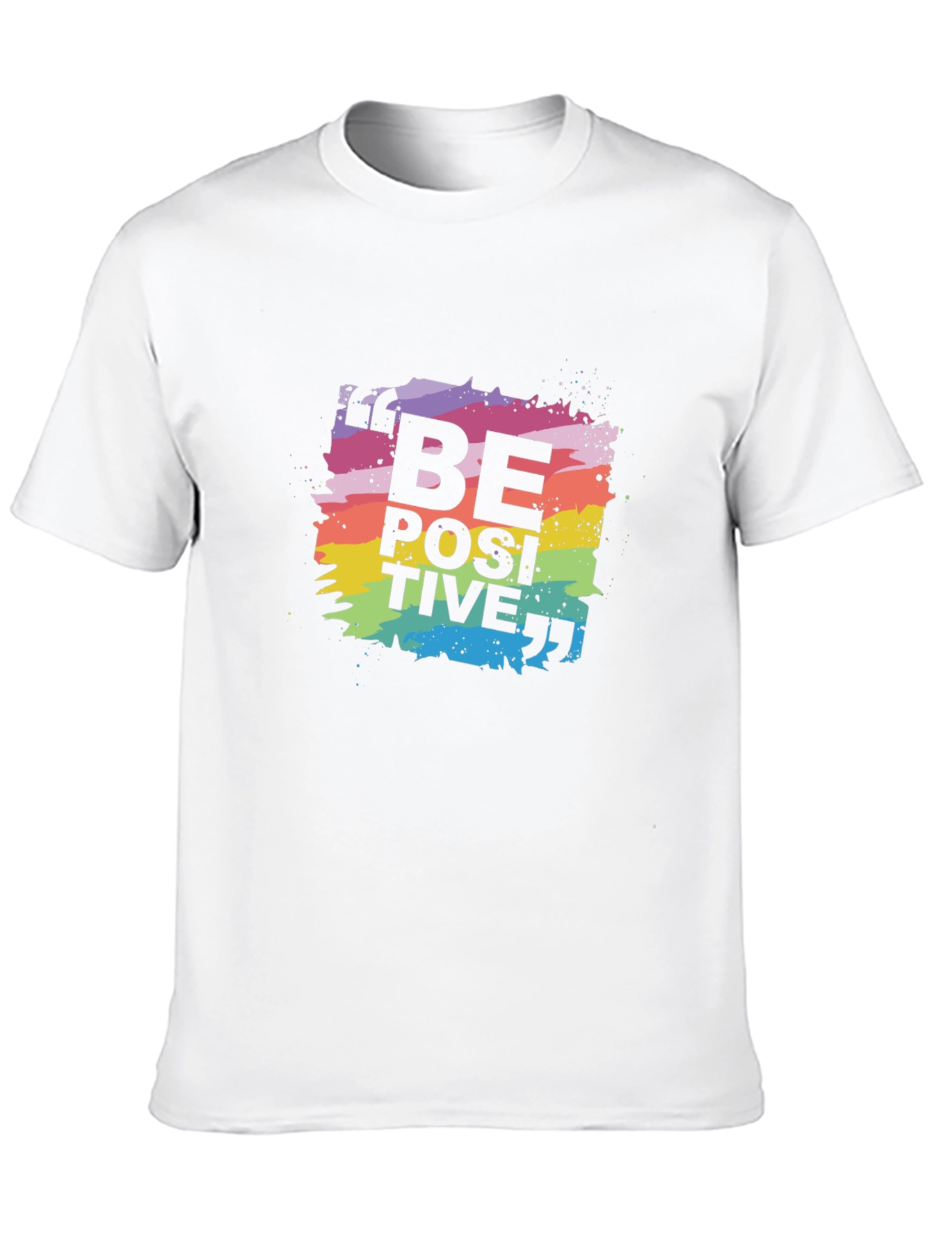 Be Positive Rainbow Graphic T-Shirt