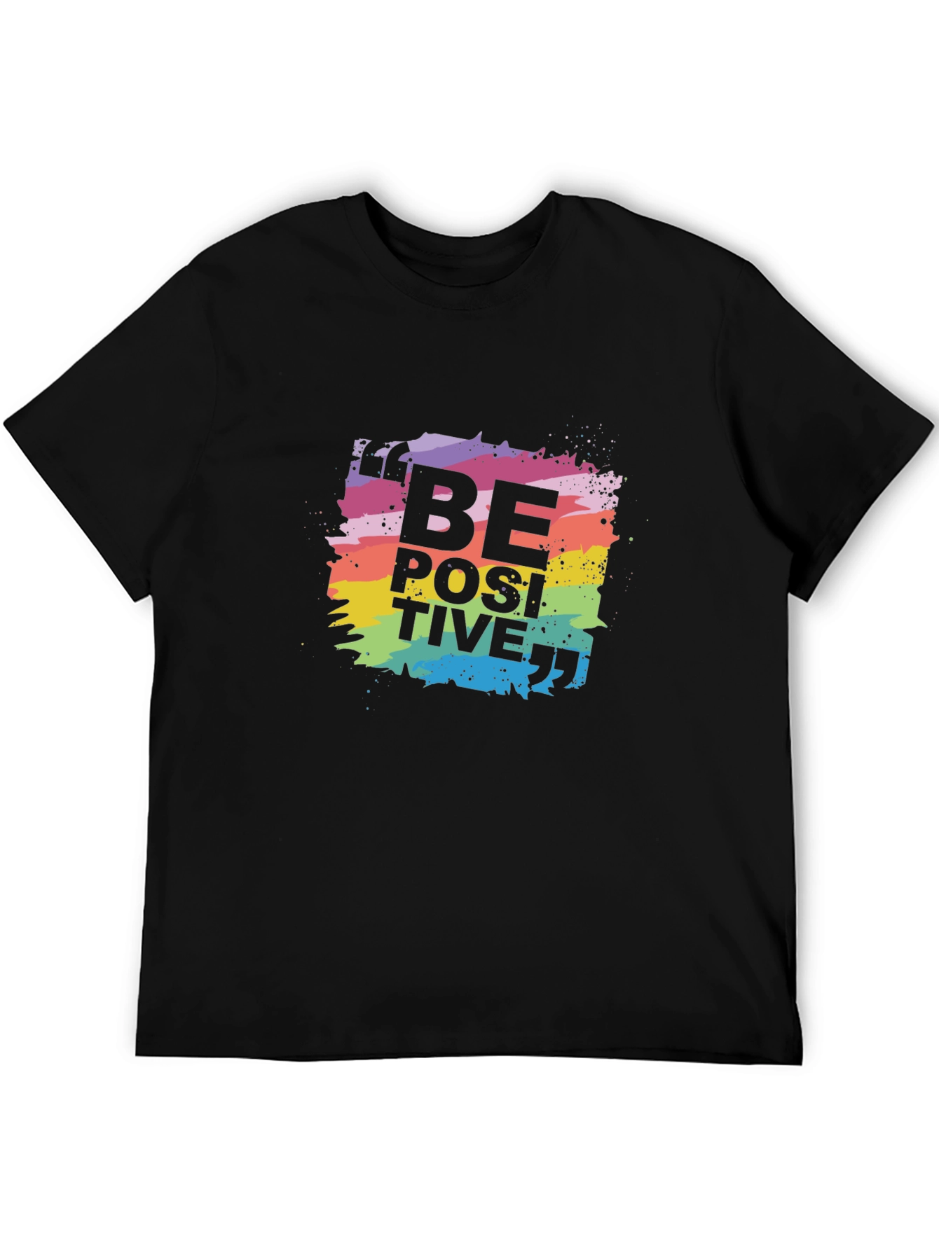 Be Positive Rainbow Graphic T-Shirt