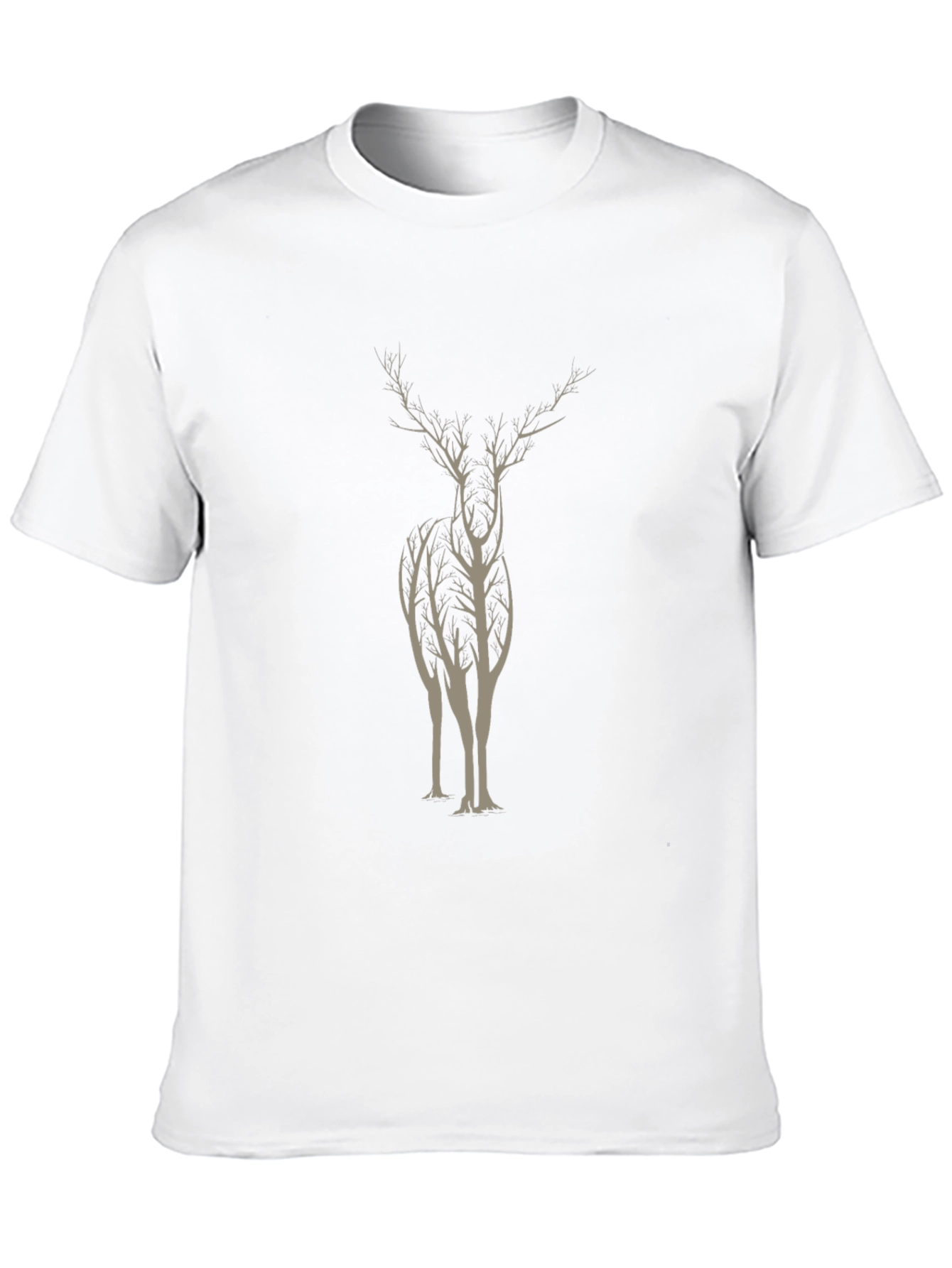 Nature Deer Graphic Tee - Unique Tree Design