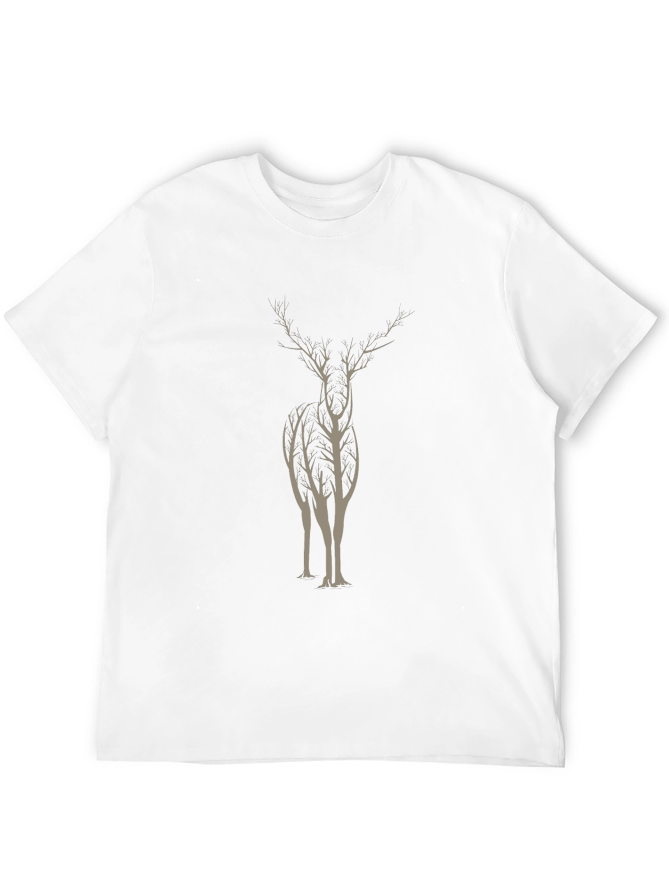 Nature Deer Graphic Tee - Unique Tree Design