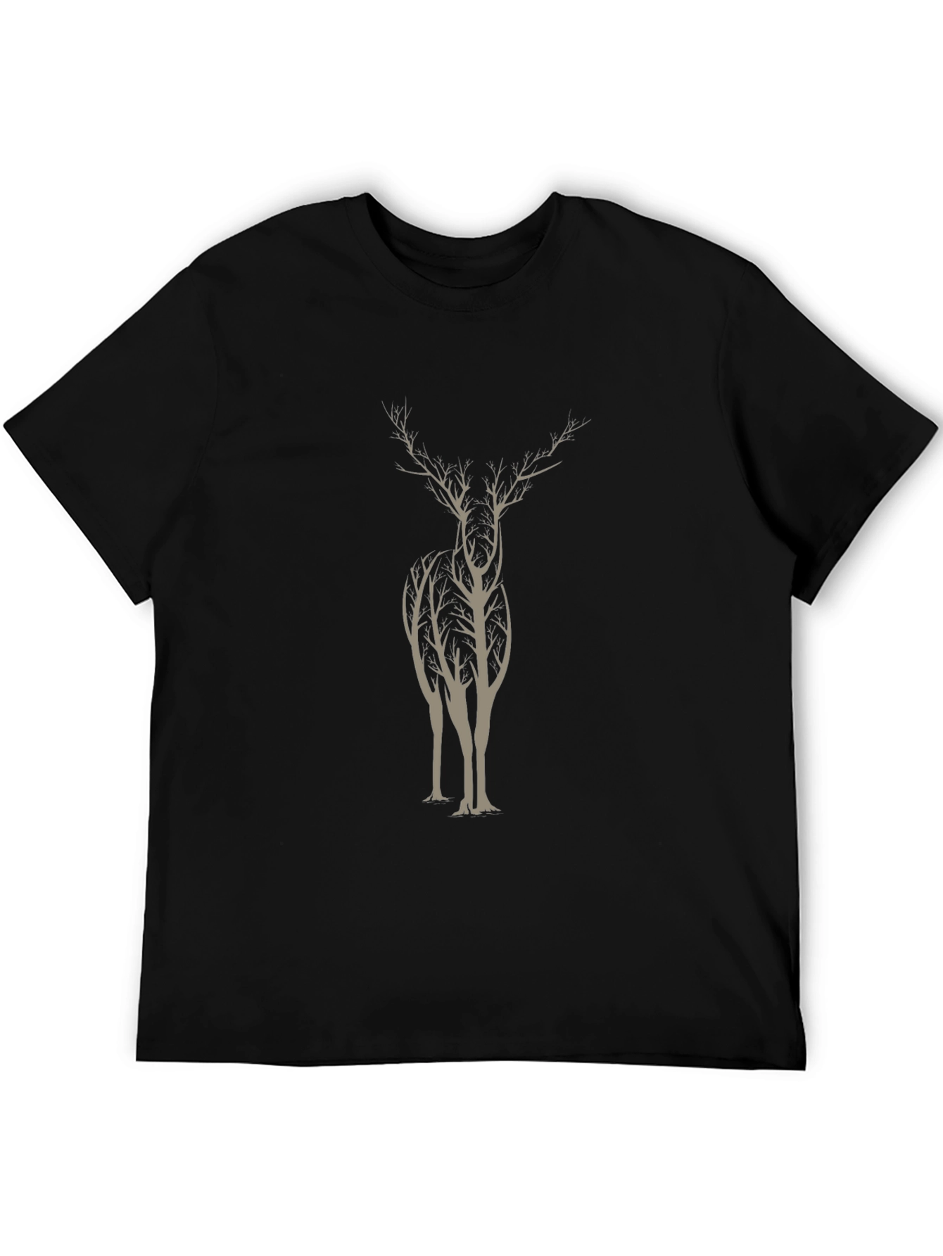 Nature Deer Graphic Tee - Unique Tree Design