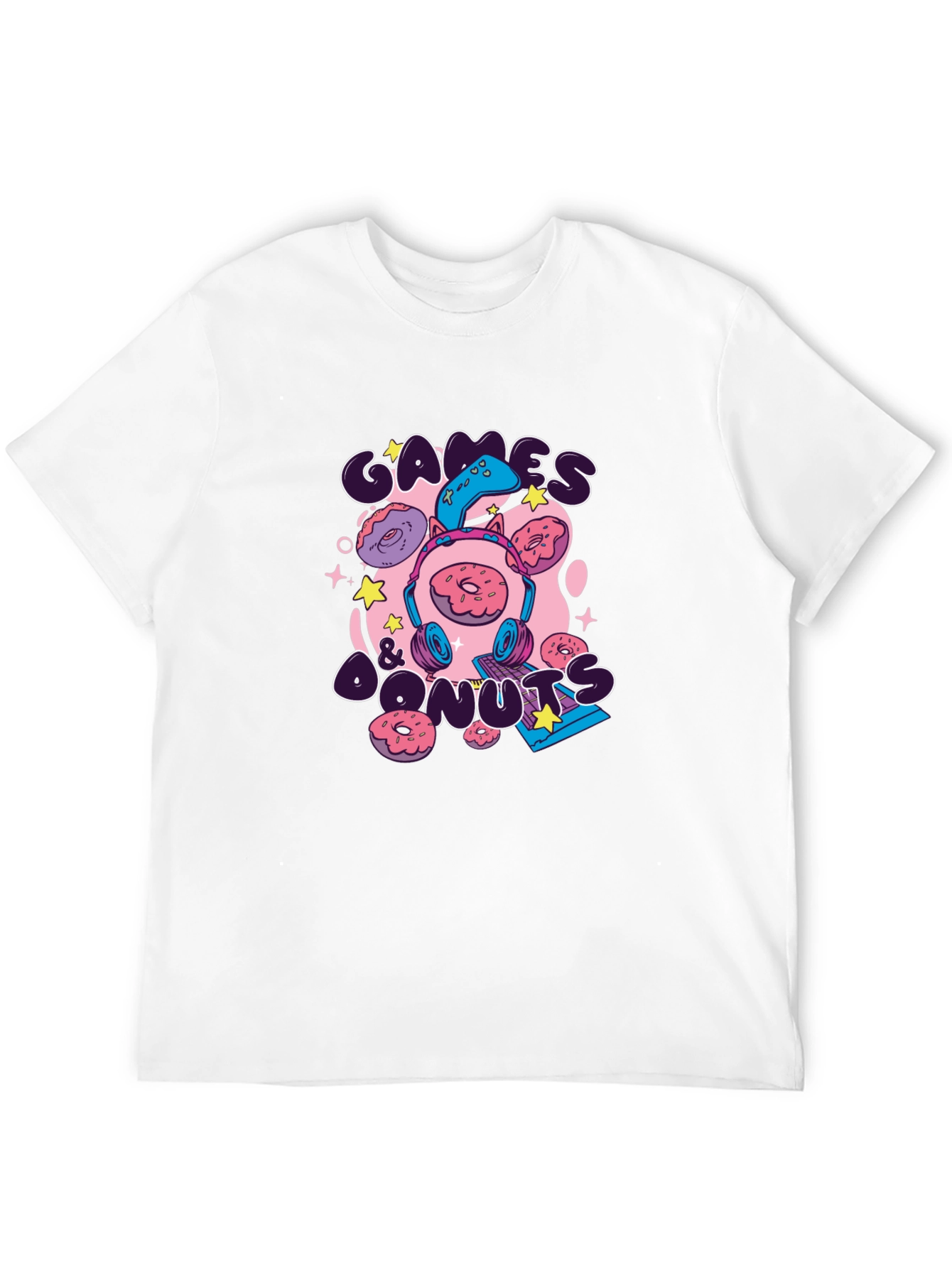 Games & Donuts Black Graphic Tee