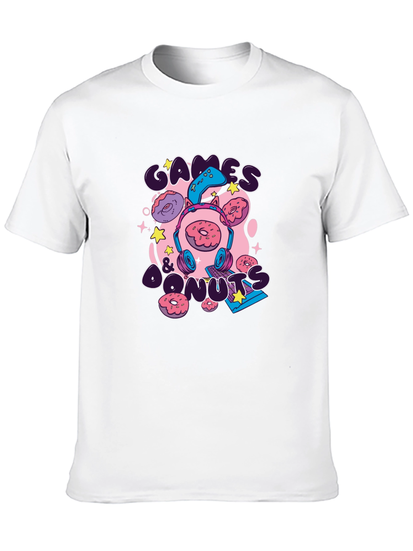 Games & Donuts Black Graphic Tee